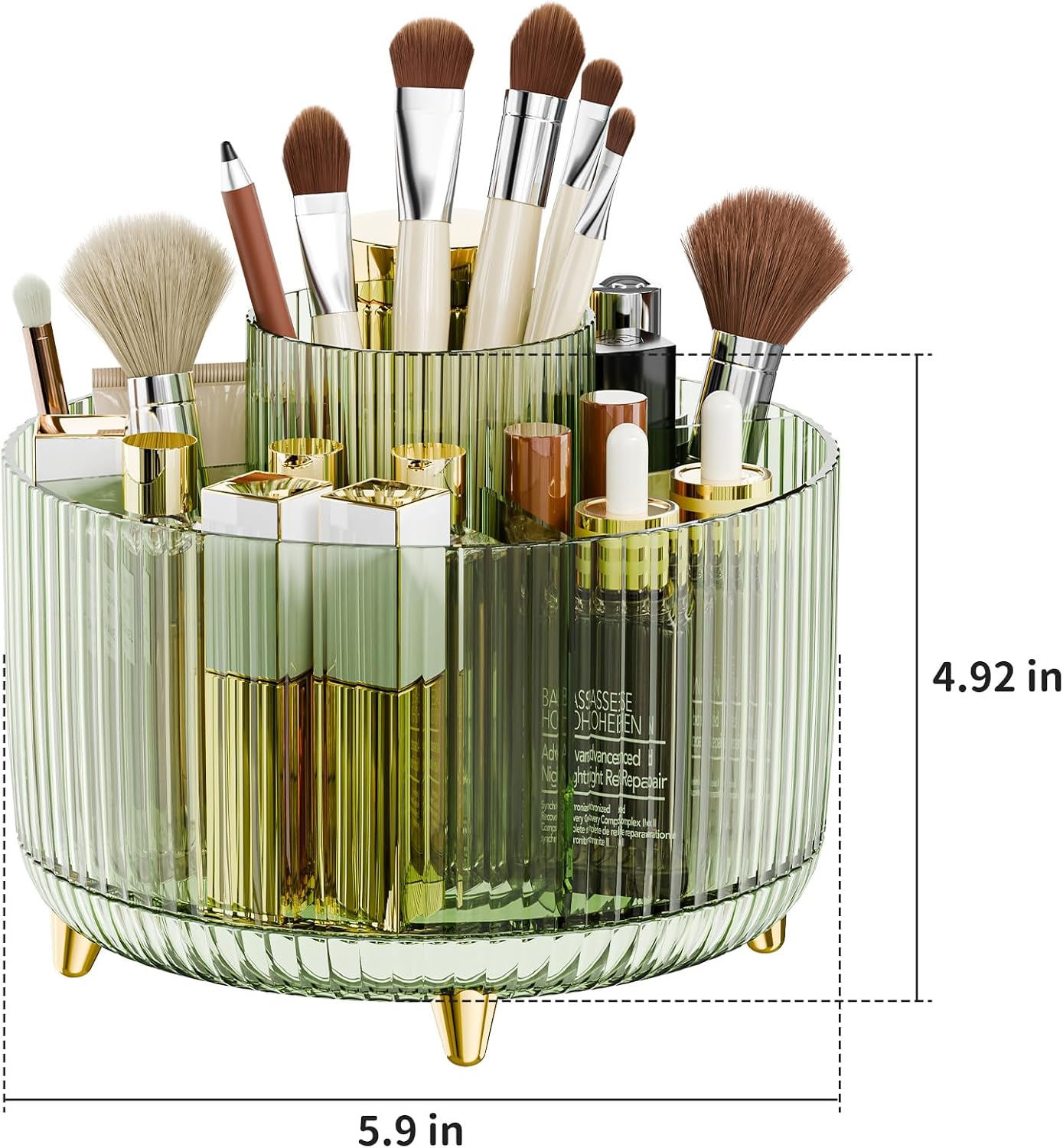 Thumbnail 2 de 360° rotating makeup organiser organiser 5 compartments