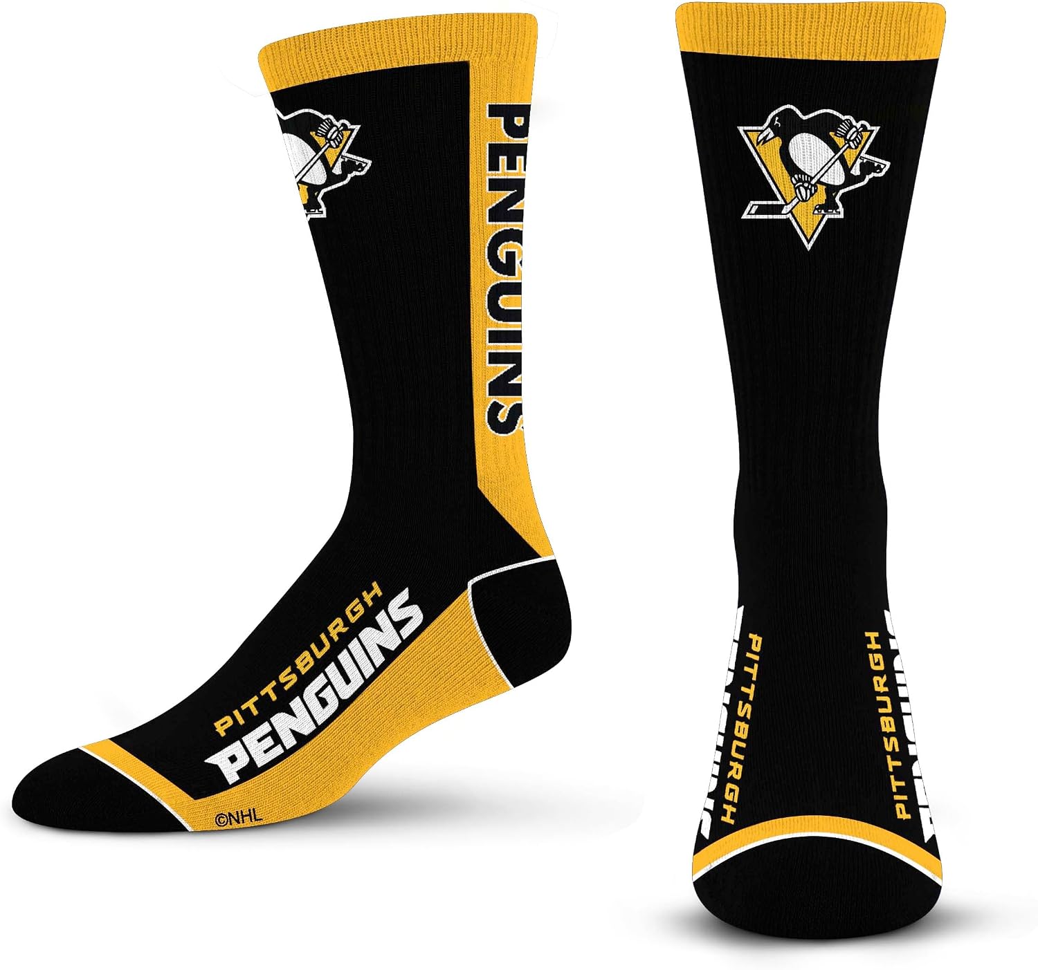 Detalle de For Bare Feet MVP Crew Sock NHL (Pittsburgh Penguins) - Large