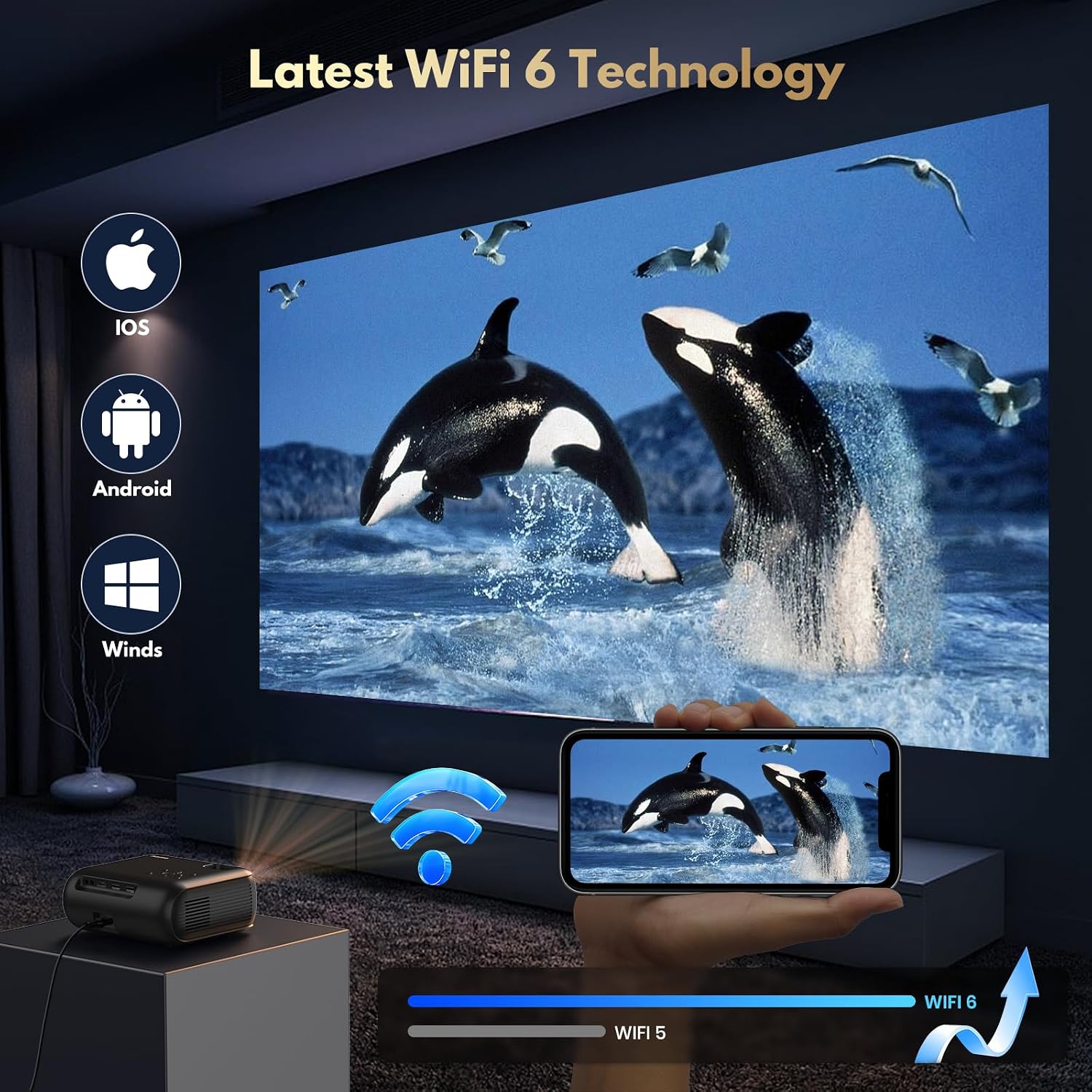 Thumbnail 6 de X6 Mini Beamer WLAN Bluetooth 1080p