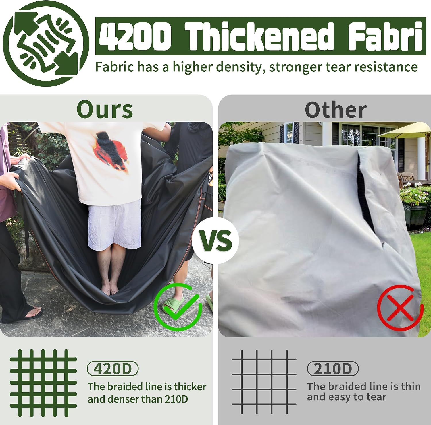 Detalle 1 de Rimwig 36"W x 37"D x 36"H Patio Chair Covers, 2-Pack, Waterproof Oxford