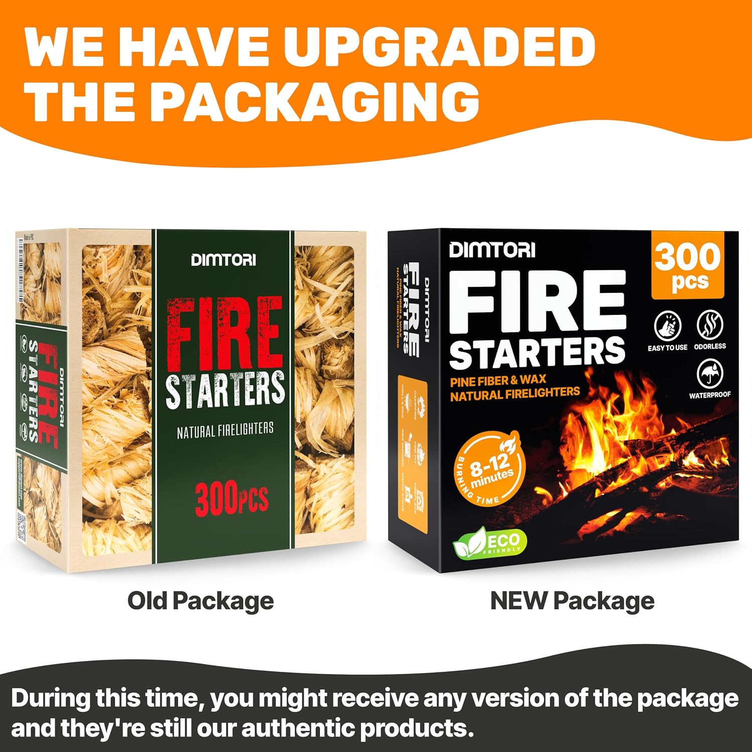Detalle 2 de DIMTORI 300-Piece Pine Wood Fire Starters, Odourless Pellets for Grills & Fireplaces