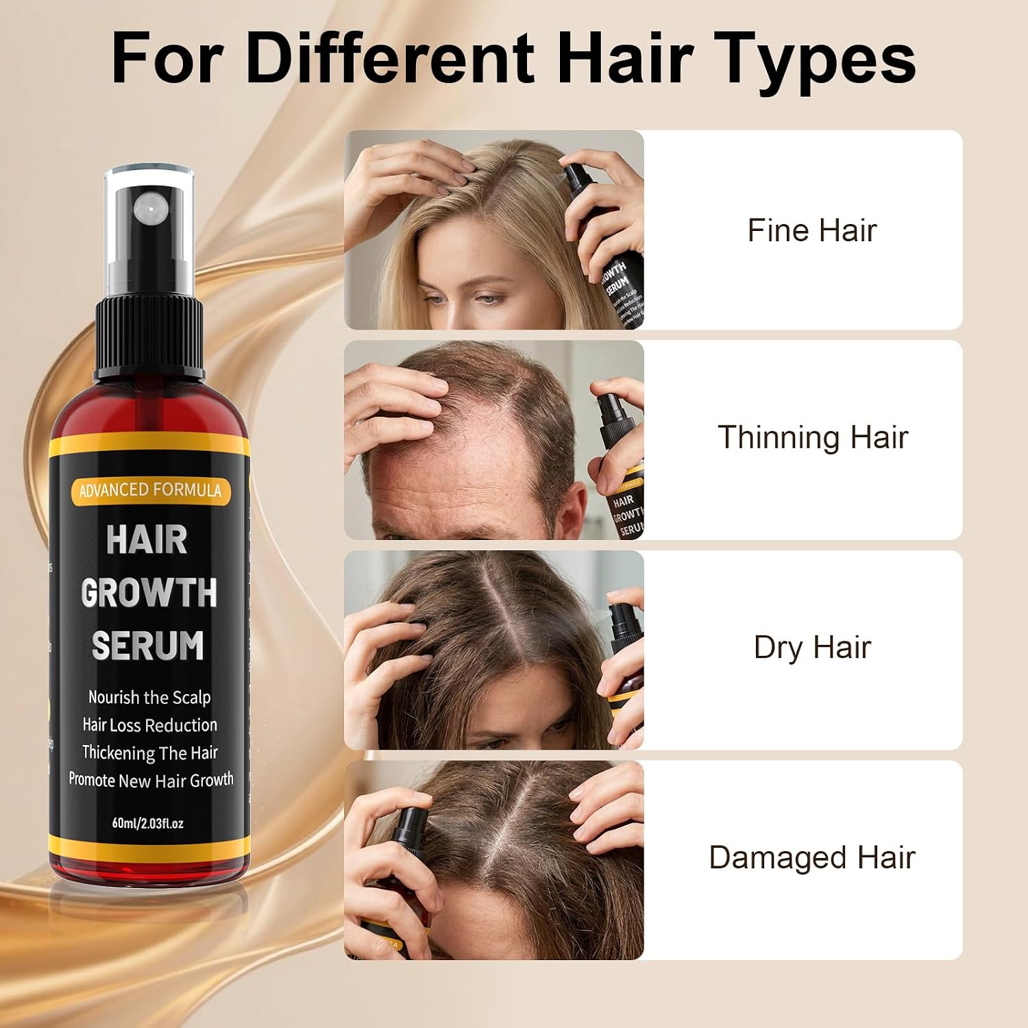 Detalle de Rouclo Siero Crescita Capelli con Biotina, Olio di Ricino e Rosmarino – 60 ml