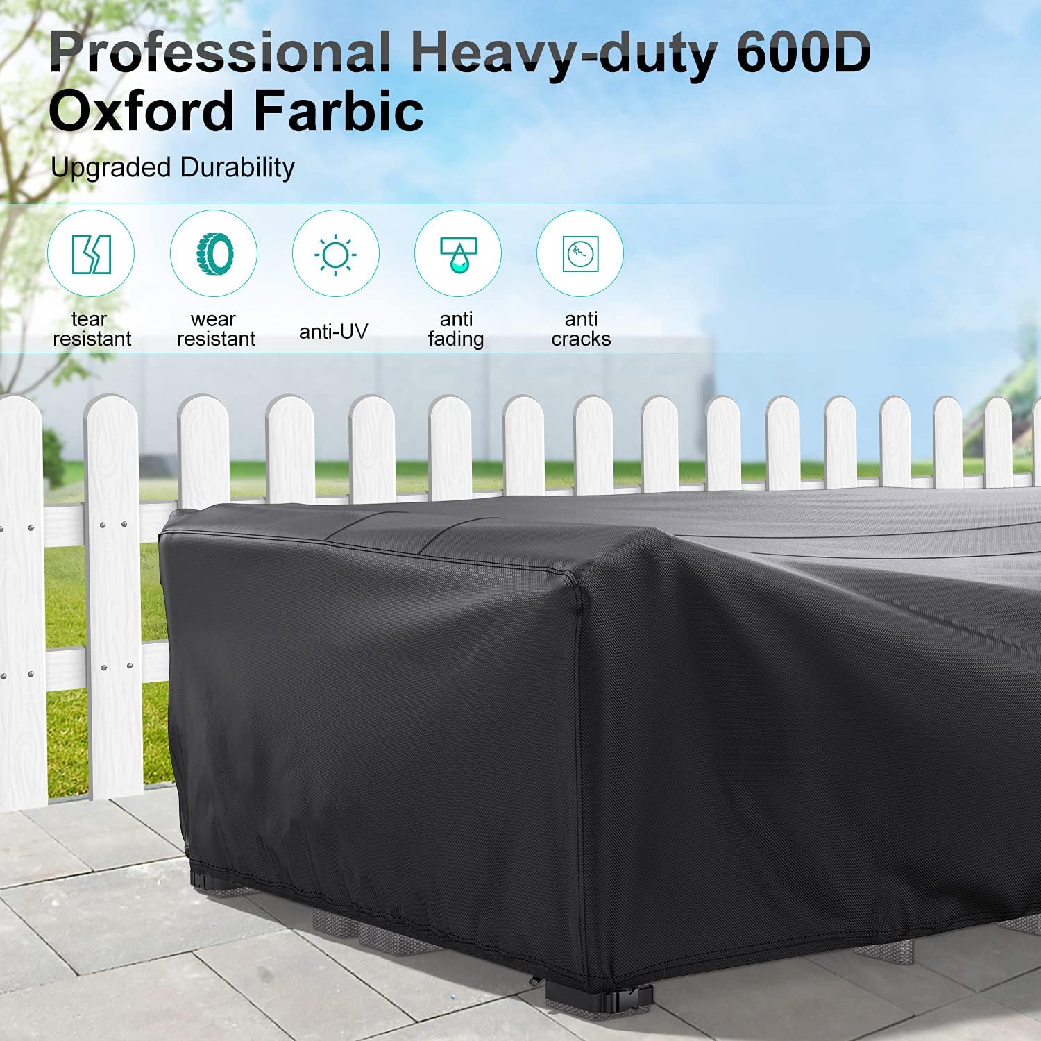 Detalle 2 de BROSYDA BSD-059 Outdoor Patio Furniture Cover, 108"L × 82"W × 28"H