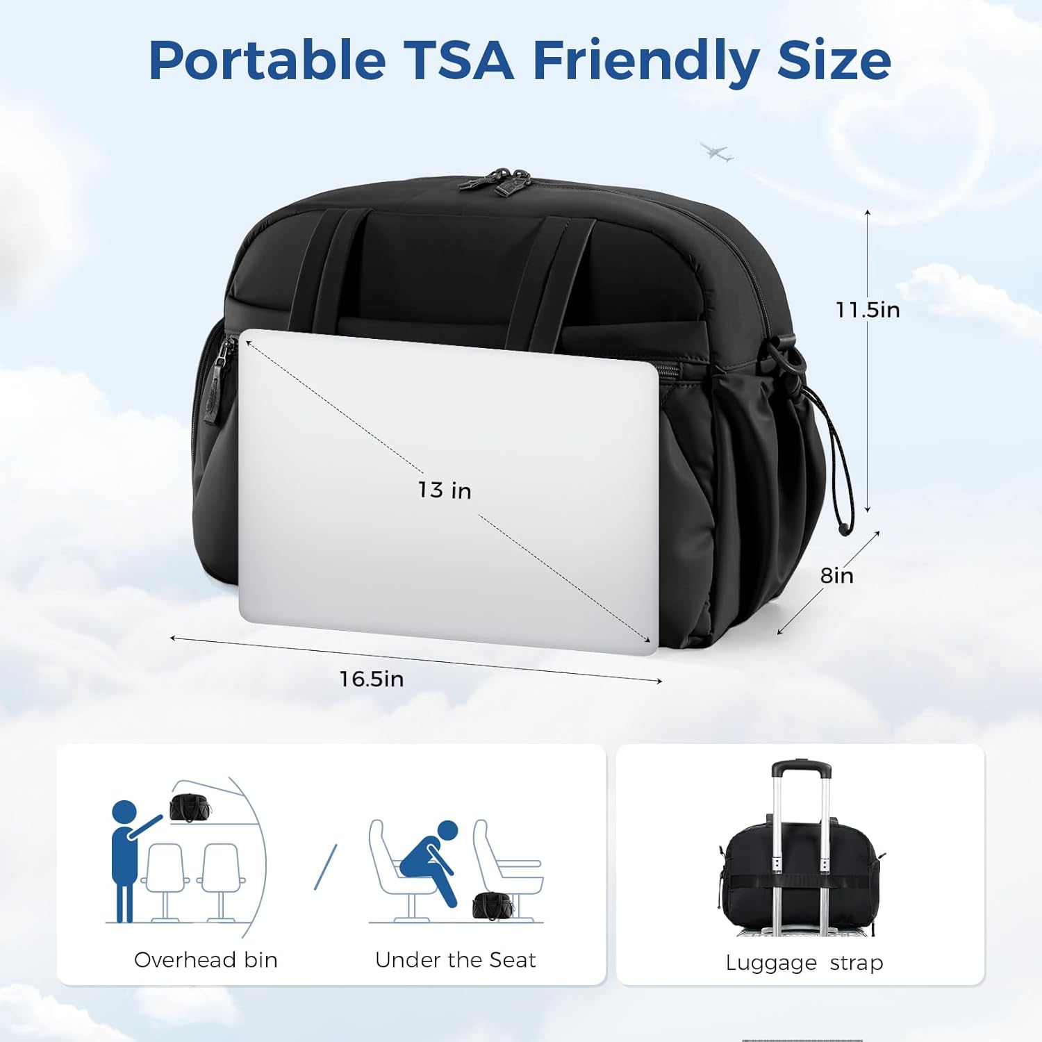 Detalle de Lekespring Weekend Overnight Bag 25L waterproof holdall