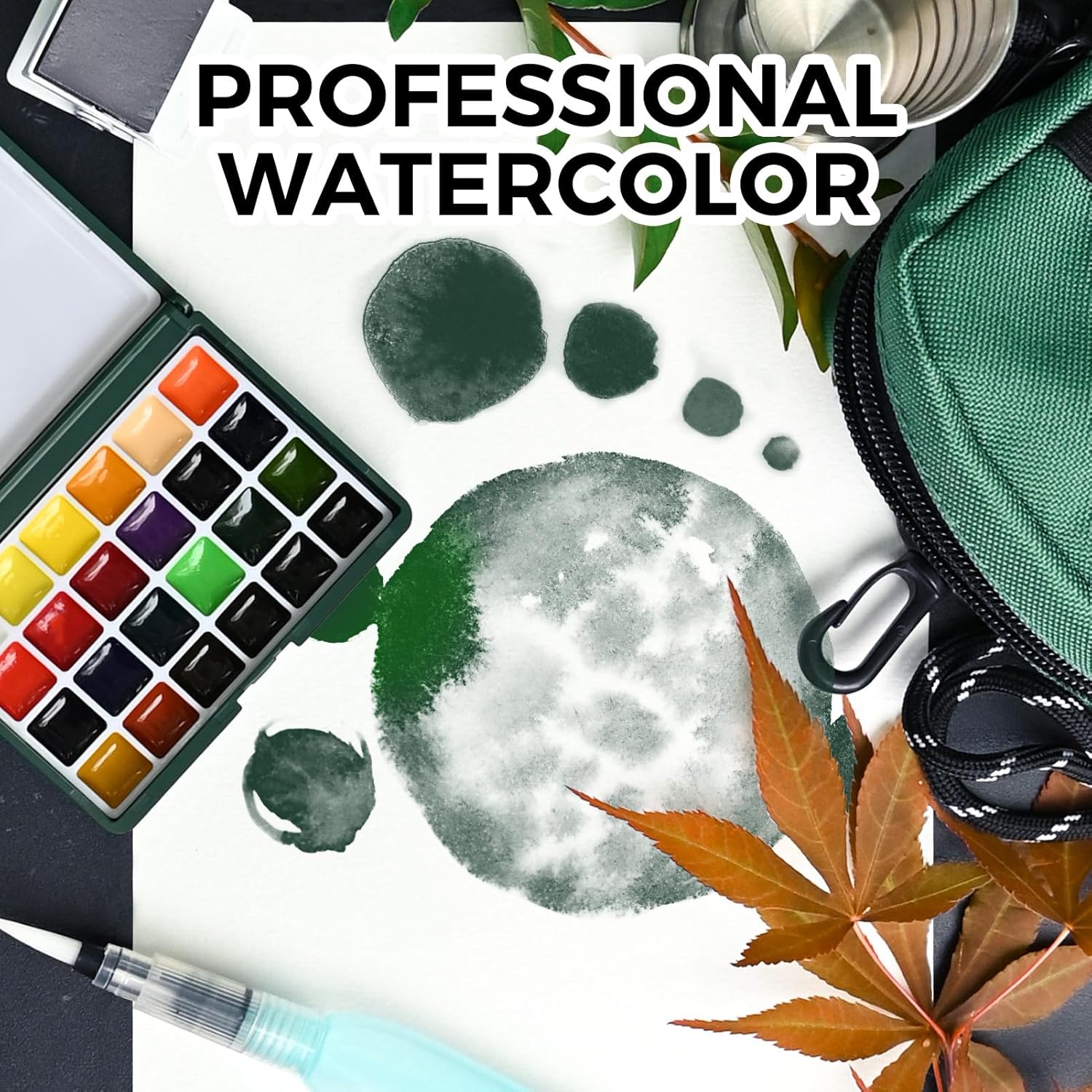 Thumbnail 3 de Funto Mini Watercolor Paint Set (24 Colors) — All-in-One Travel Kit with Crossbody Bag & Journal