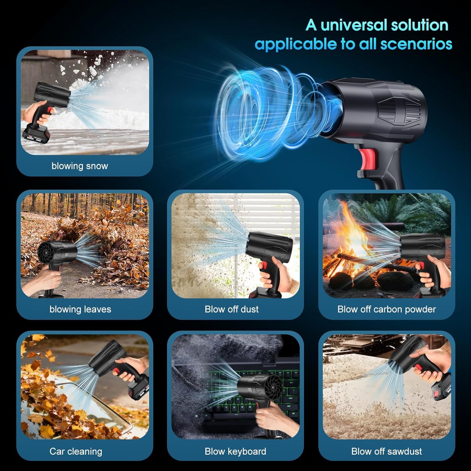 Thumbnail 3 de Kaelo Cordless Electric Leaf Blower (180000RPM) with 2×21V Batteries and Charger – portable handheld air blower