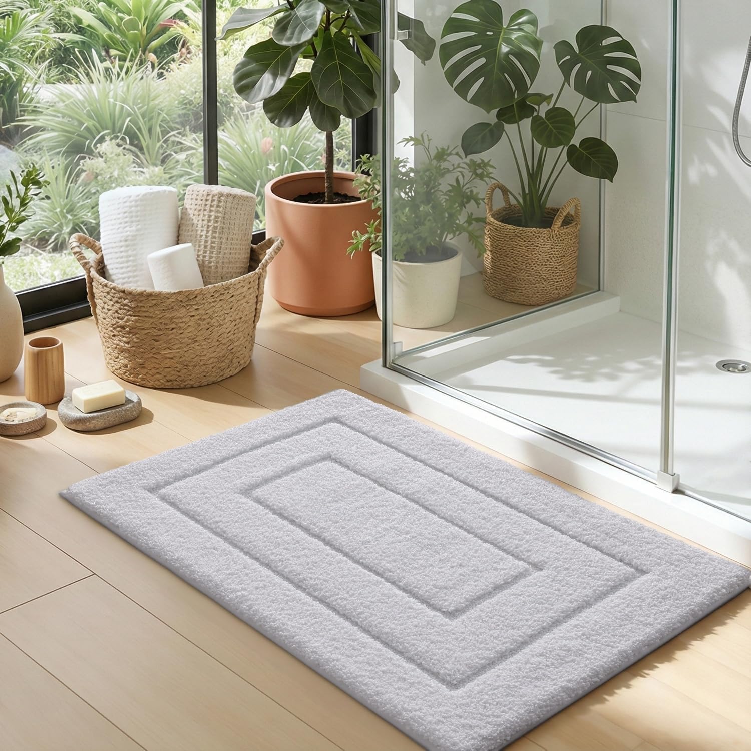 Detalle 2 de DEXI Bath Mat 50 x 80 cm: Extra Soft Microfibre, Non-Slip, Machine Washable
