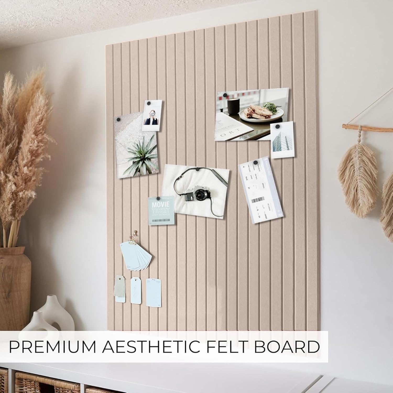 Thumbnail 2 de Bacheca grande in feltro autoadesiva 90 x 120 cm con cammello scuro – EYERIYO