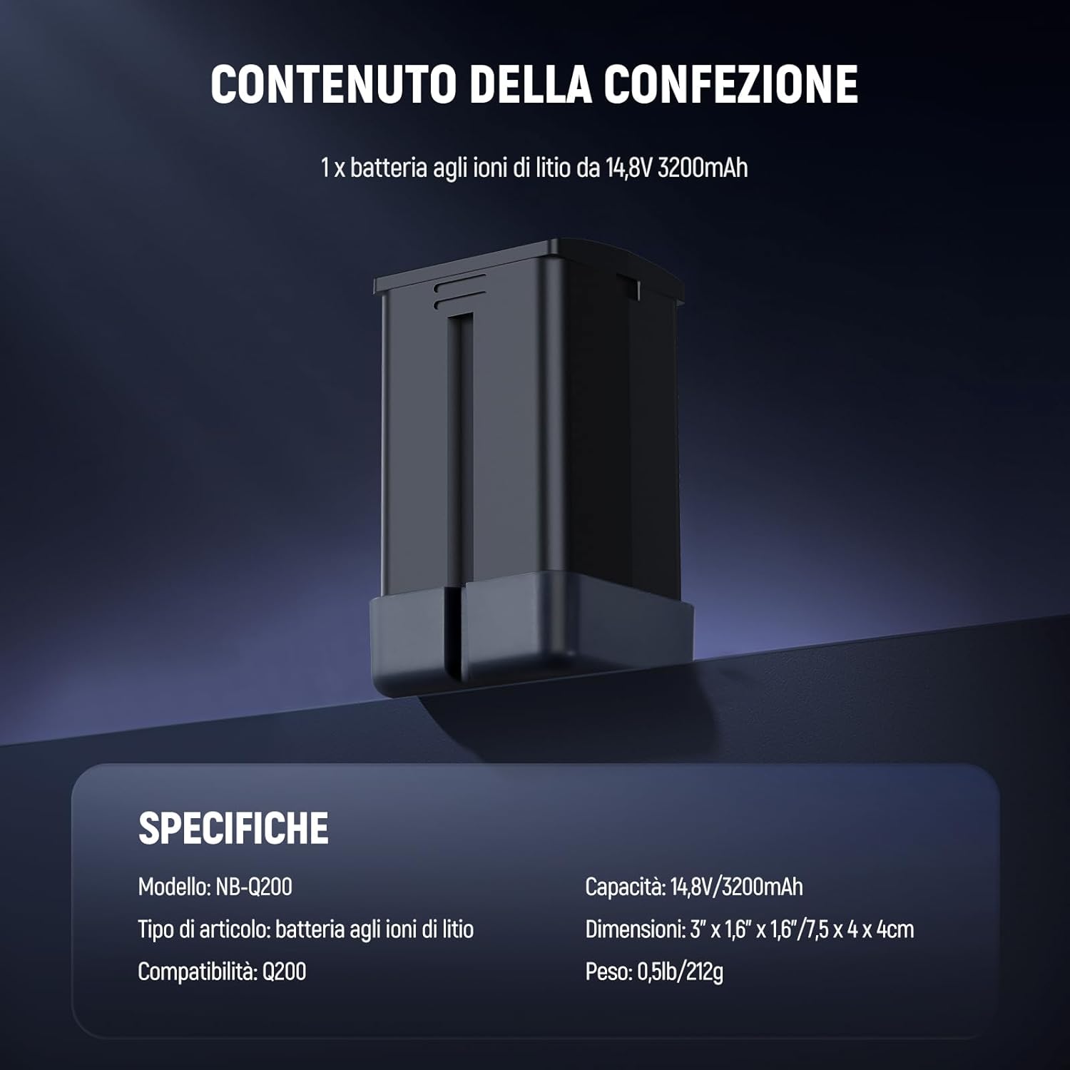 Thumbnail 6 de NEEWER batteria sostitutiva per Q200 2.4G (14,8V/3200mAh) per flash stroboscopico