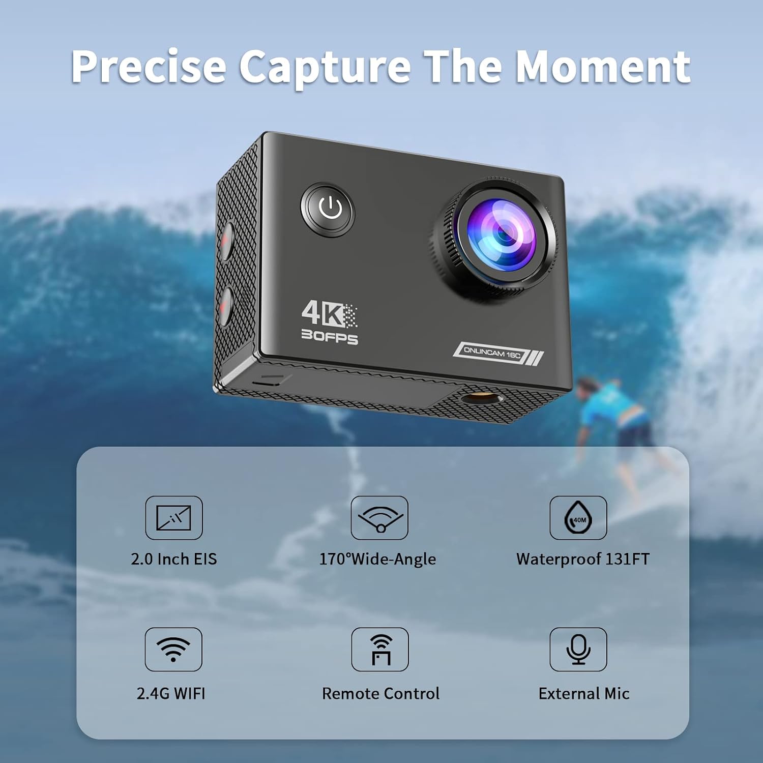 Detalle 2 de TIMNUT Action Cam 4K 30fps 20MP
