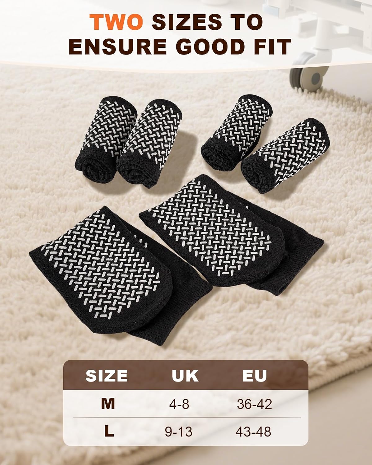 Thumbnail 4 de SukModen Double Tread Non Slip Hospital Socks – 3 Pairs, Extra Large, Falls Prevention for Men and Women