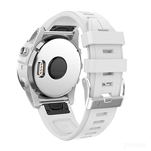 Detalle de YOOSIDE 20mm Silicone Watch Strap, White, Quick Fit Replacement Band