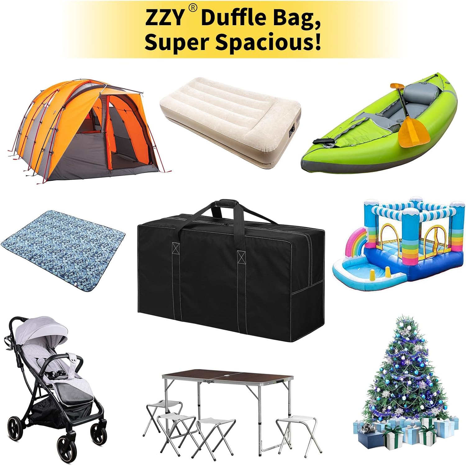 Thumbnail 3 de 130L Extra Large Duffle Bag – 35 inch Holdall, Heavy Duty, Water Resistant & Lockable