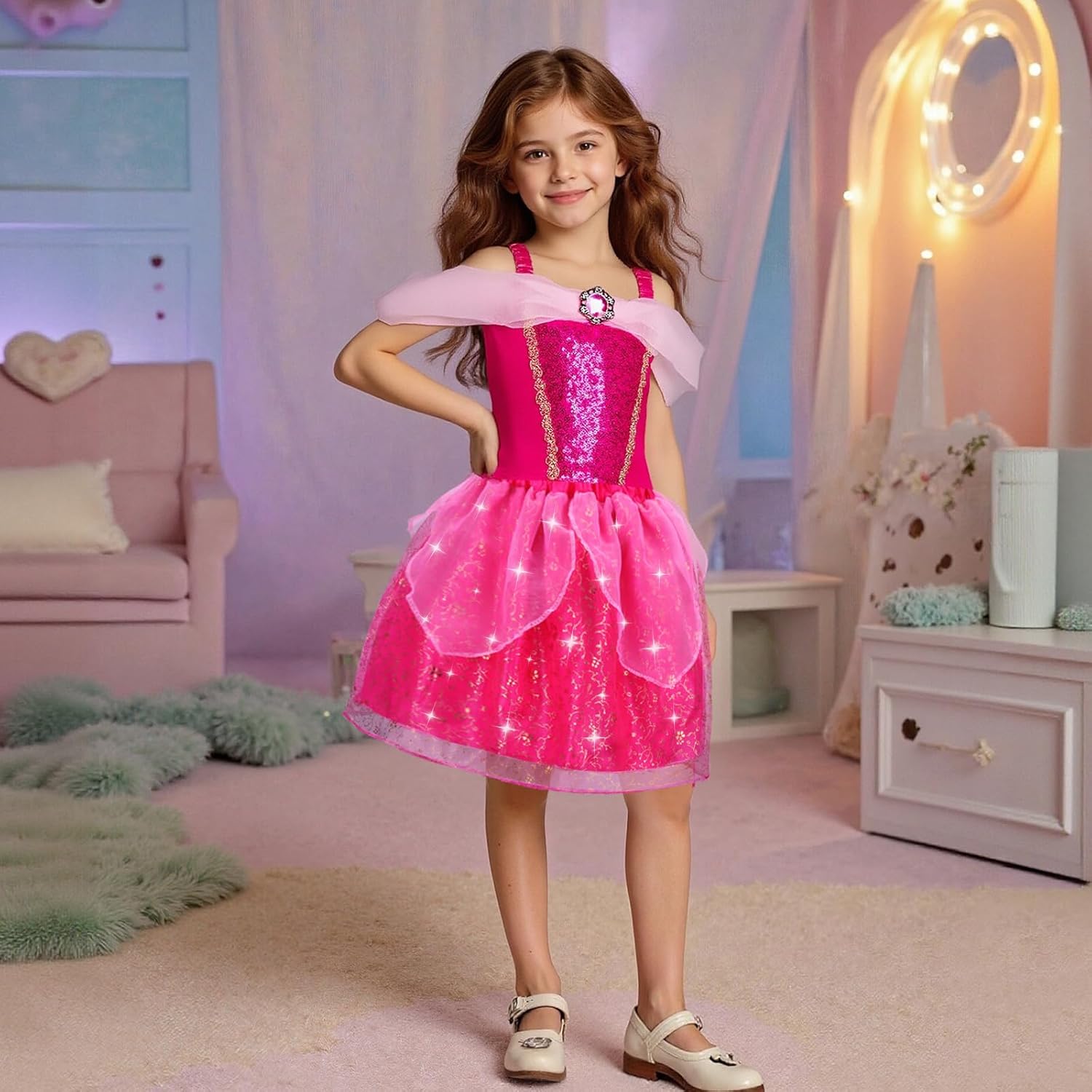 Detalle de MELAND Princess Costumes 4-Pack for Girls 3-8