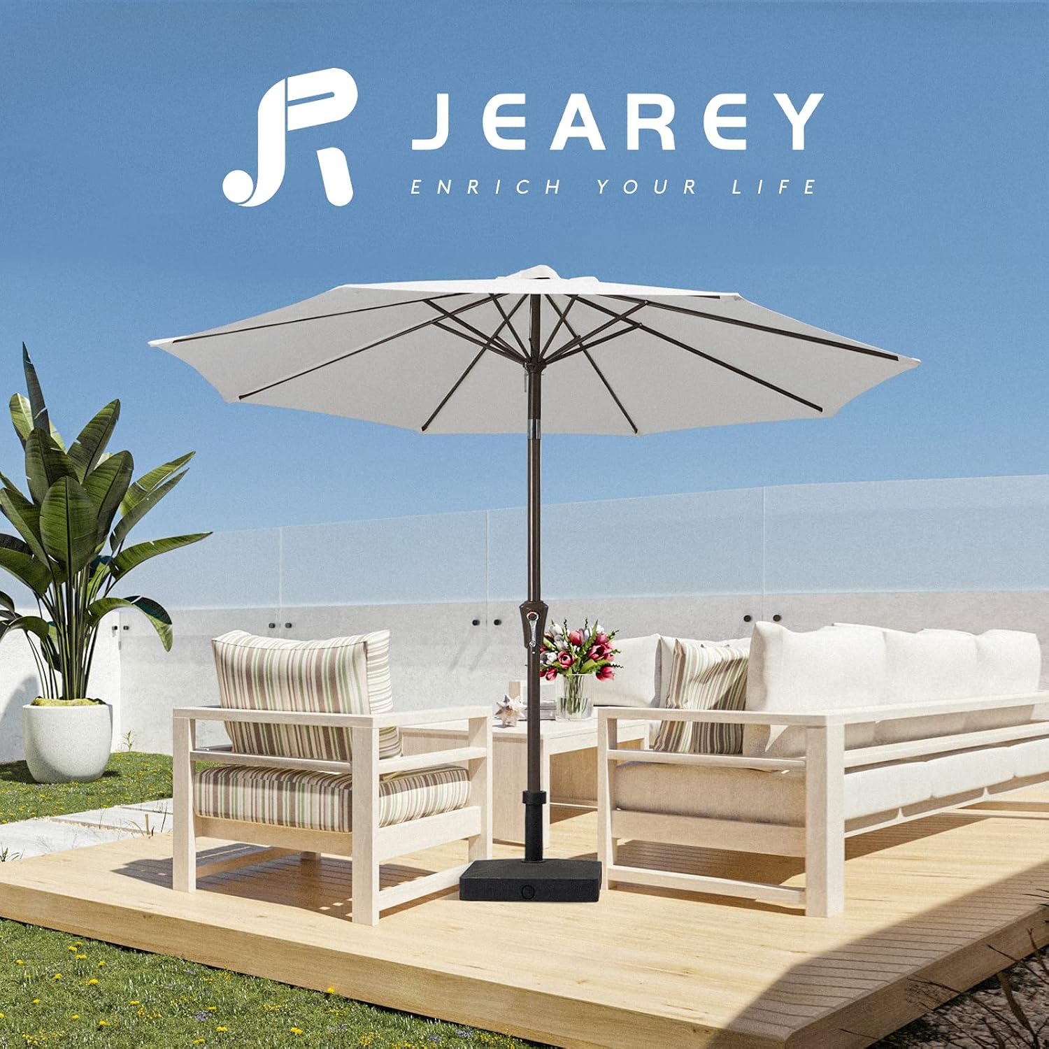 Thumbnail 5 de JEAREY Patio Umbrella 9FT