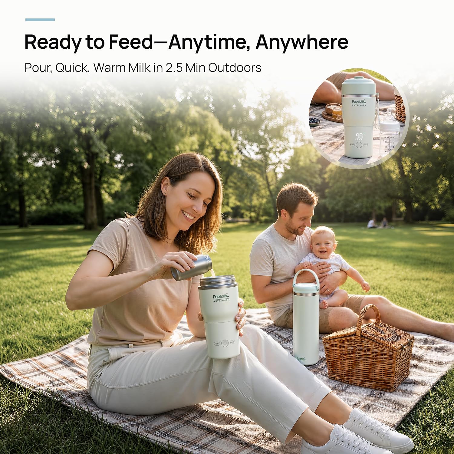 Thumbnail 4 de Papablic NutriWarm Portable Bottle Warmer with Dual Modes and Built-In Sanitizer