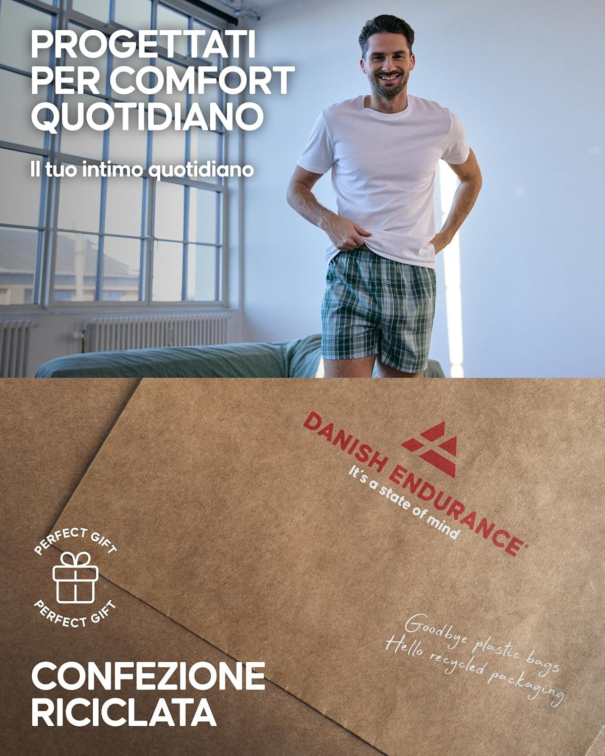 Thumbnail 4 de Danish Endurance Boxer Uomo Americani in Cotone Biologico 100% (a Pantaloncino) – Confezione da 4 o 6 paia