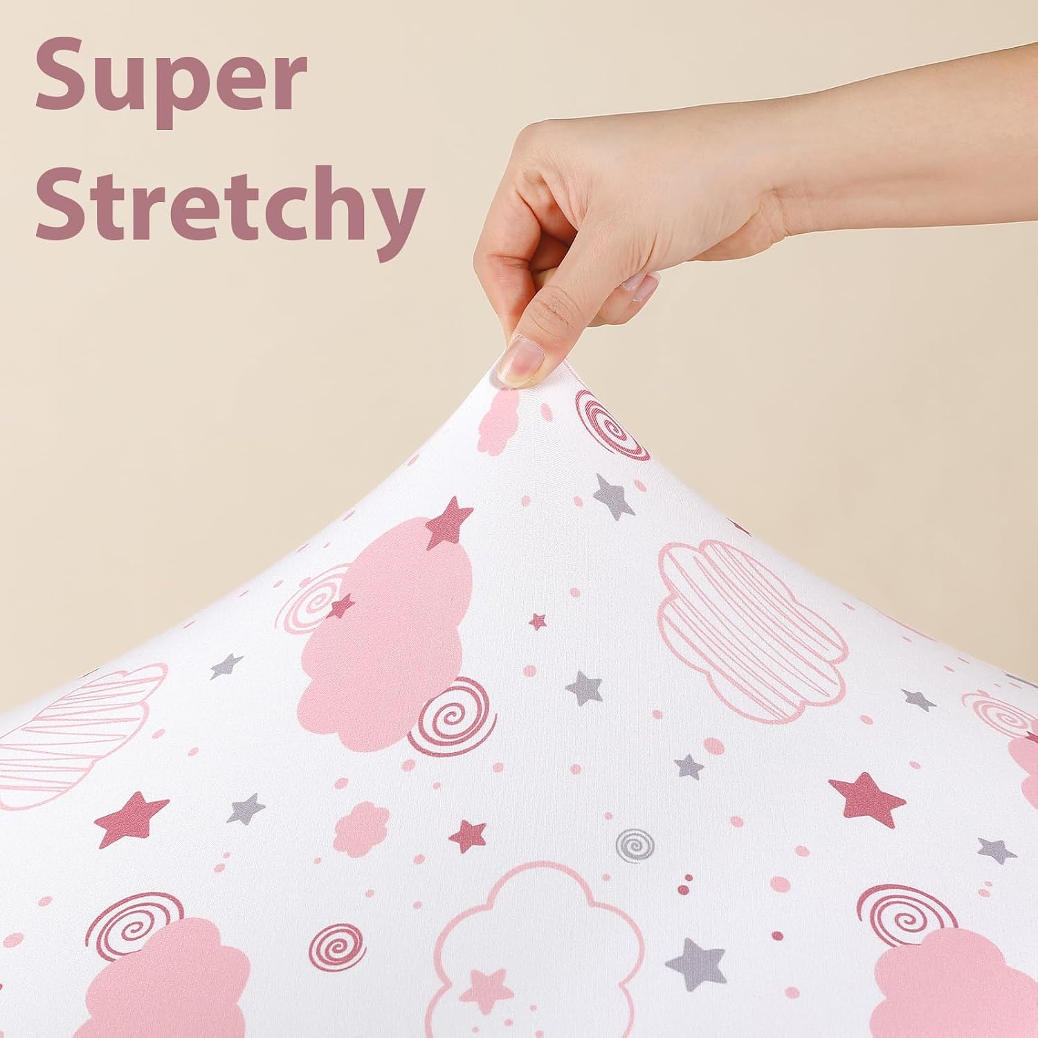 Thumbnail 3 de FIEMOL Baby Crib Sheets Girl, 3 Pack – 52” x 28” Fitted Toddler Bed Sheets in Pink Rainbow