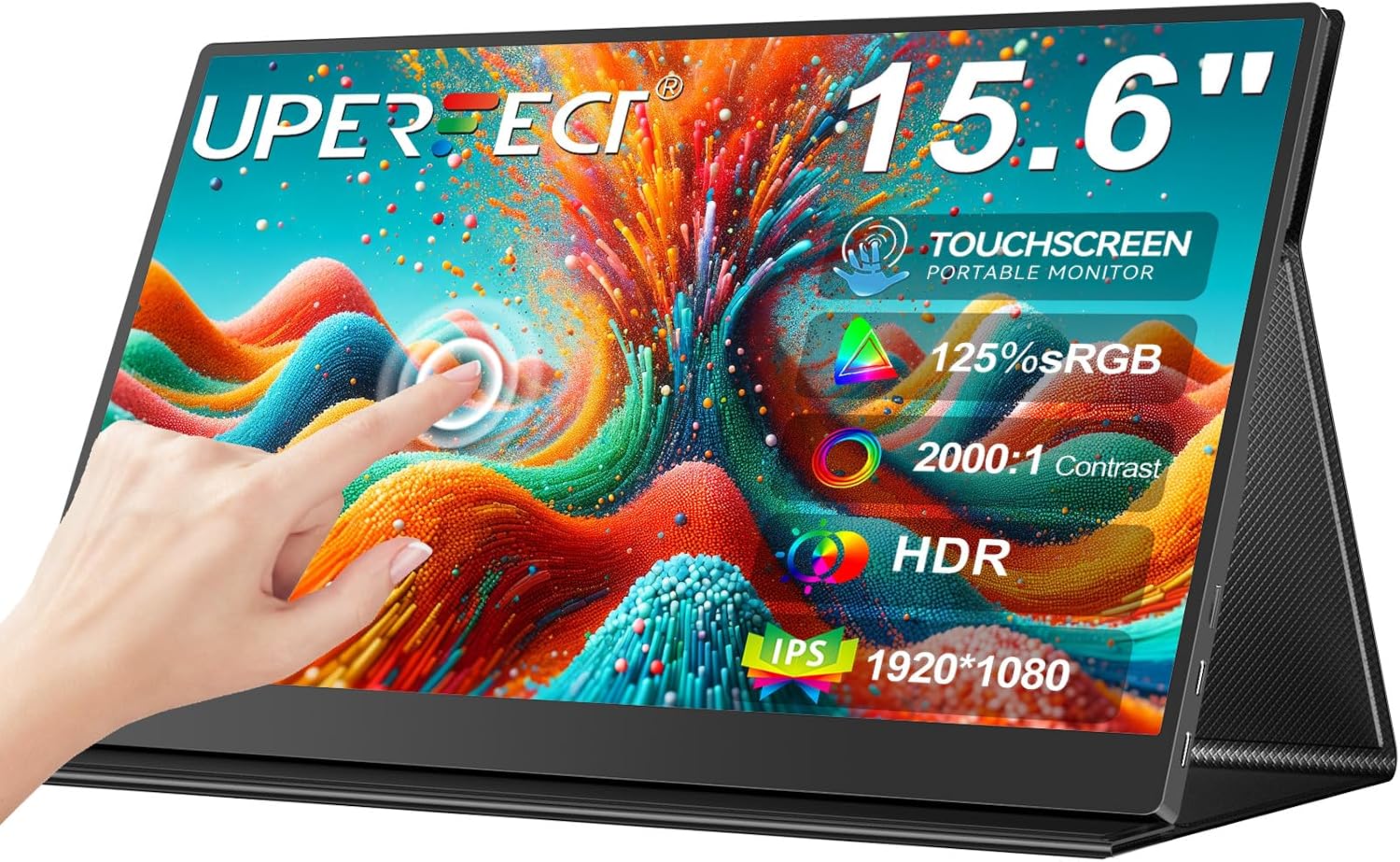Detalle de UPERFECT Portable Monitor Touchscreen 15,6" (IPS, Full HD, matt, HDR) mit Dual USB‑C und VESA
