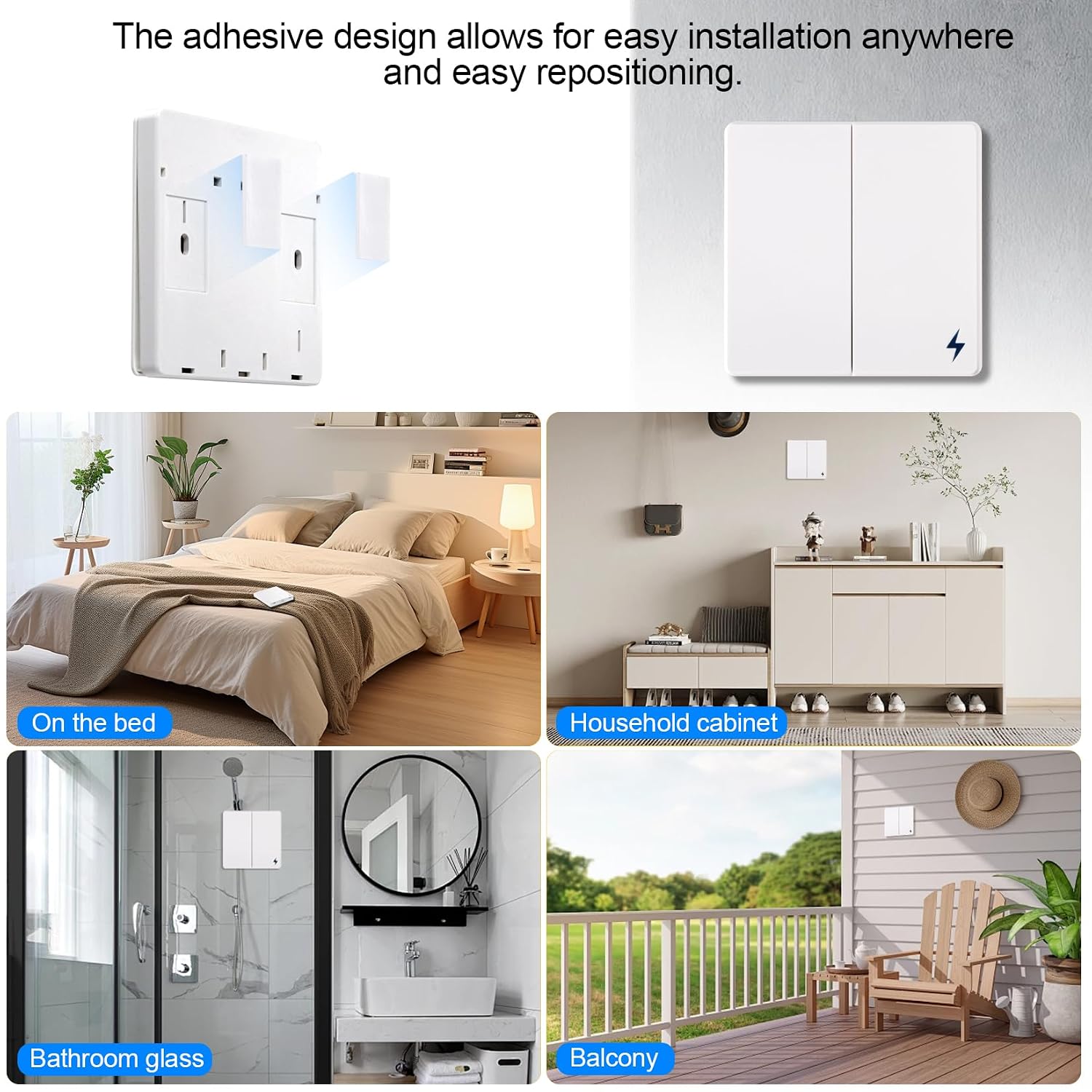 Detalle de LYGKJ 2 Switch and 2 Receiver Wireless Light Switch Kit, 16 A, AC 90–250 V