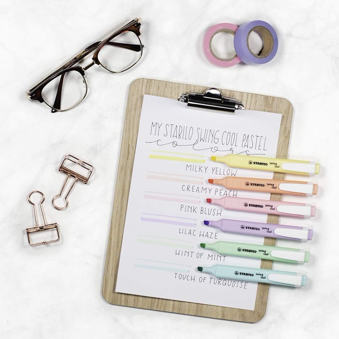 Detalle de STABILO Textmarker swing cool Pastel 6er Pack – schlank, zuverlässig und farbenfroh