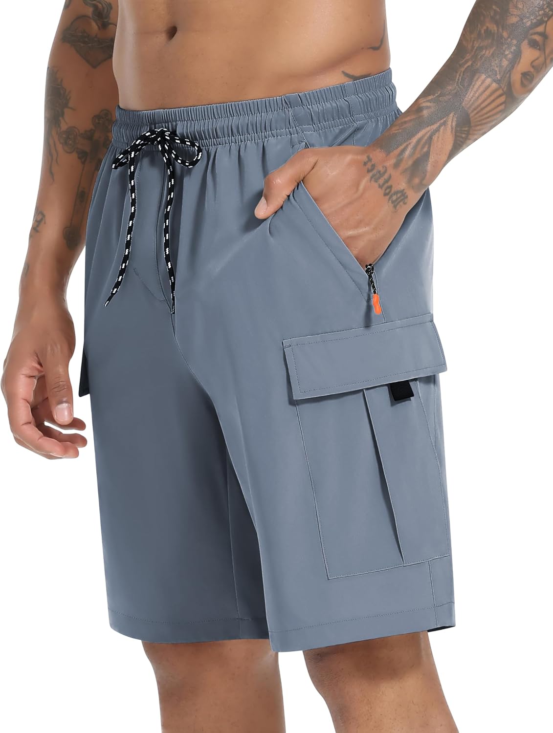 Detalle de INNERBUT Men's Cargo Hiking Shorts, Quick-Dry Stretch, 5 Pockets, Unlined
