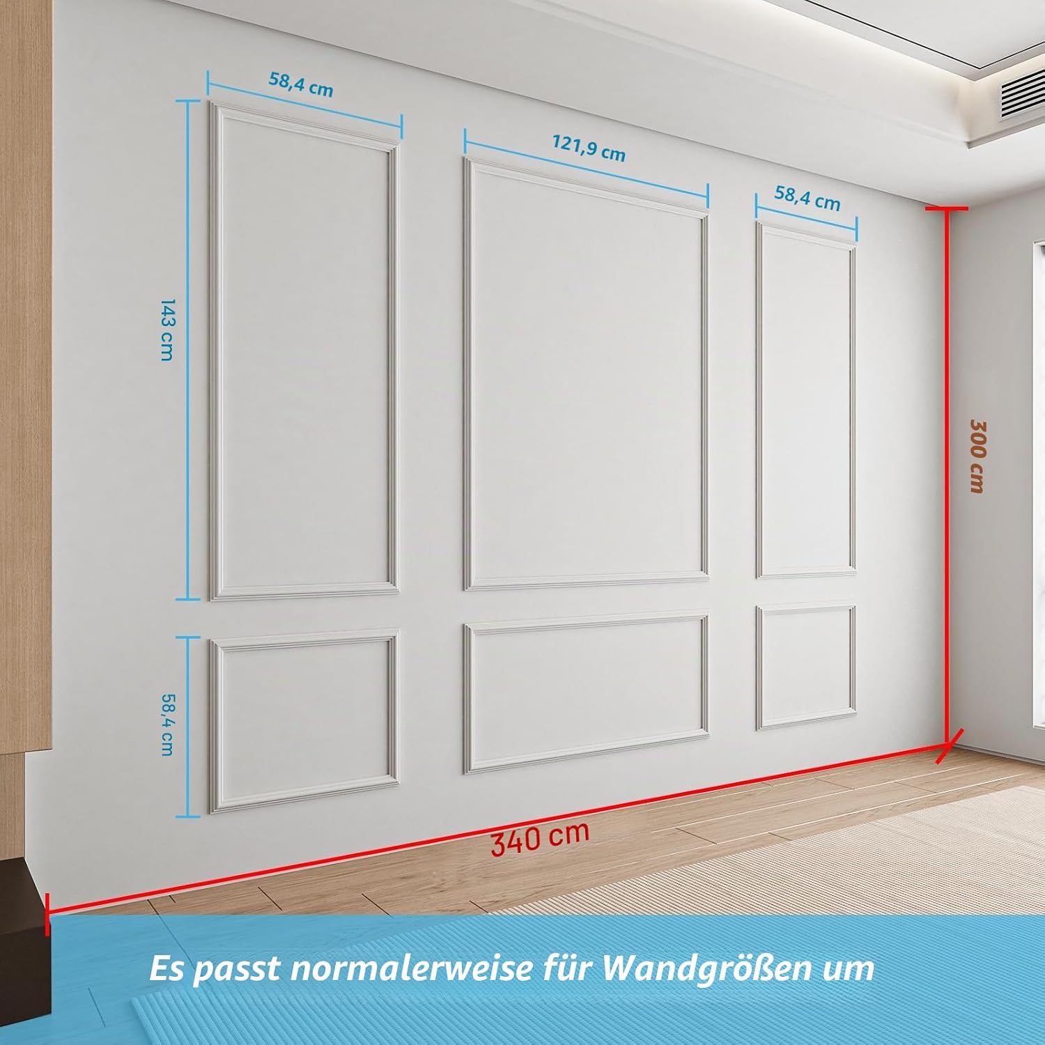 Detalle de Art3d Vorgeschnittenes Wandform-Set, 6-teilig – Akzentwand-Design für Innenräume