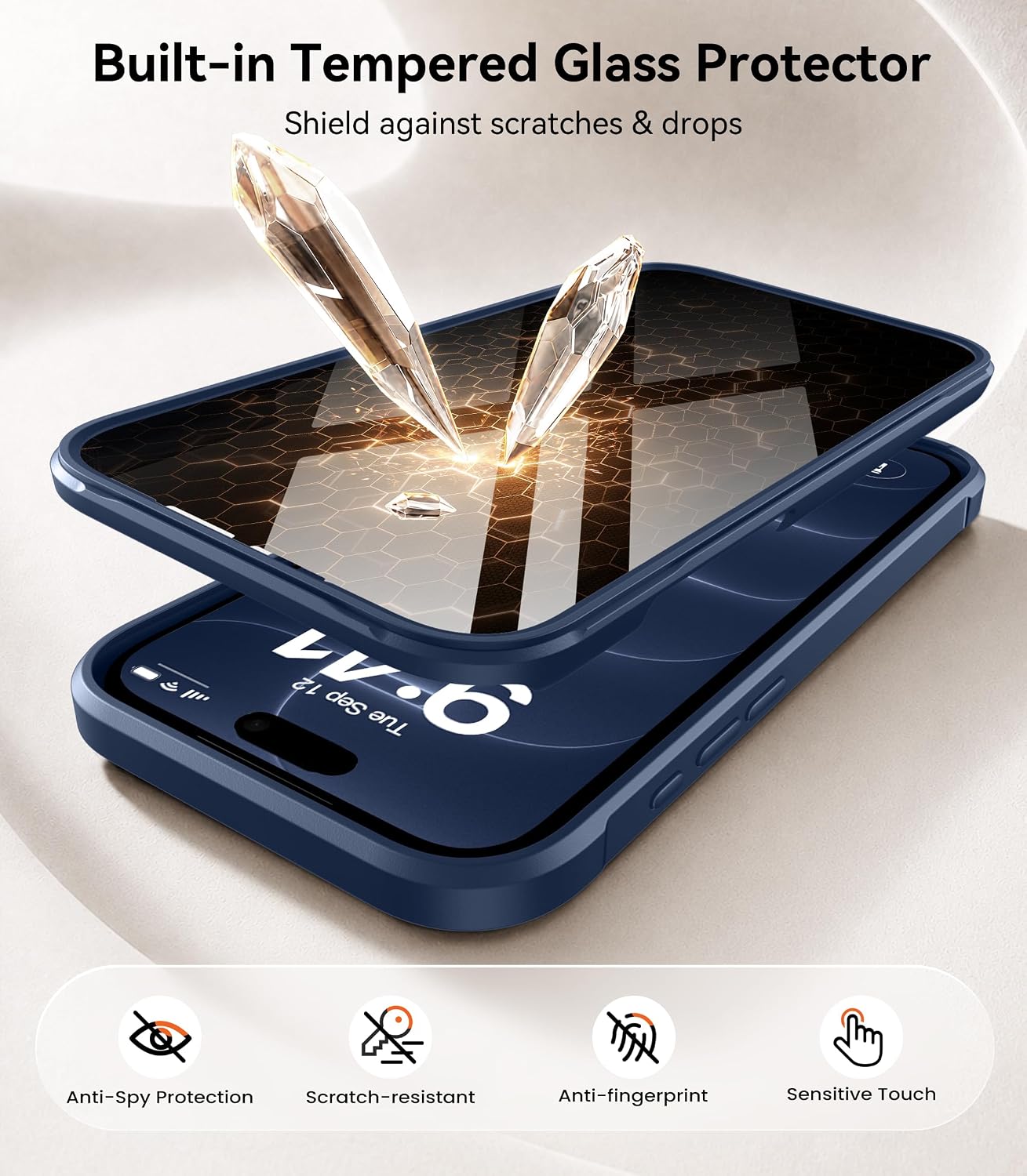Detalle 2 de BERFY iPhone 17 Pro Max privacy case 6.9"