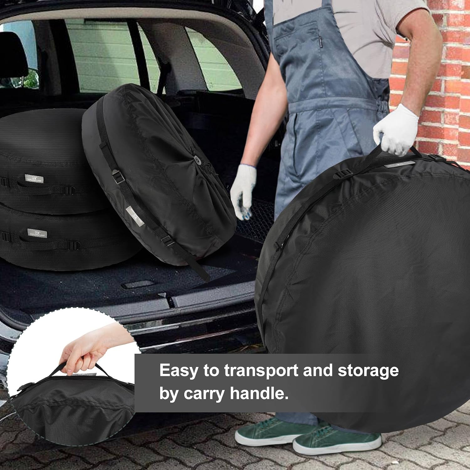 Detalle de Explore Land seasonal tire covers for 23–25.75-inch tires
