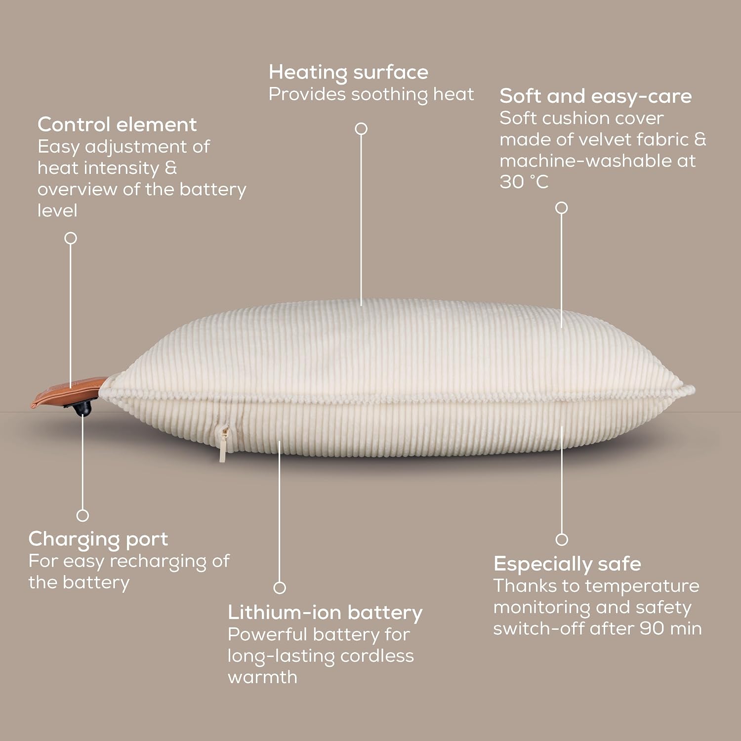 Thumbnail 6 de Beurer Heaty Heat pad (Cordless) with battery, 3 temperature settings and auto switch-off