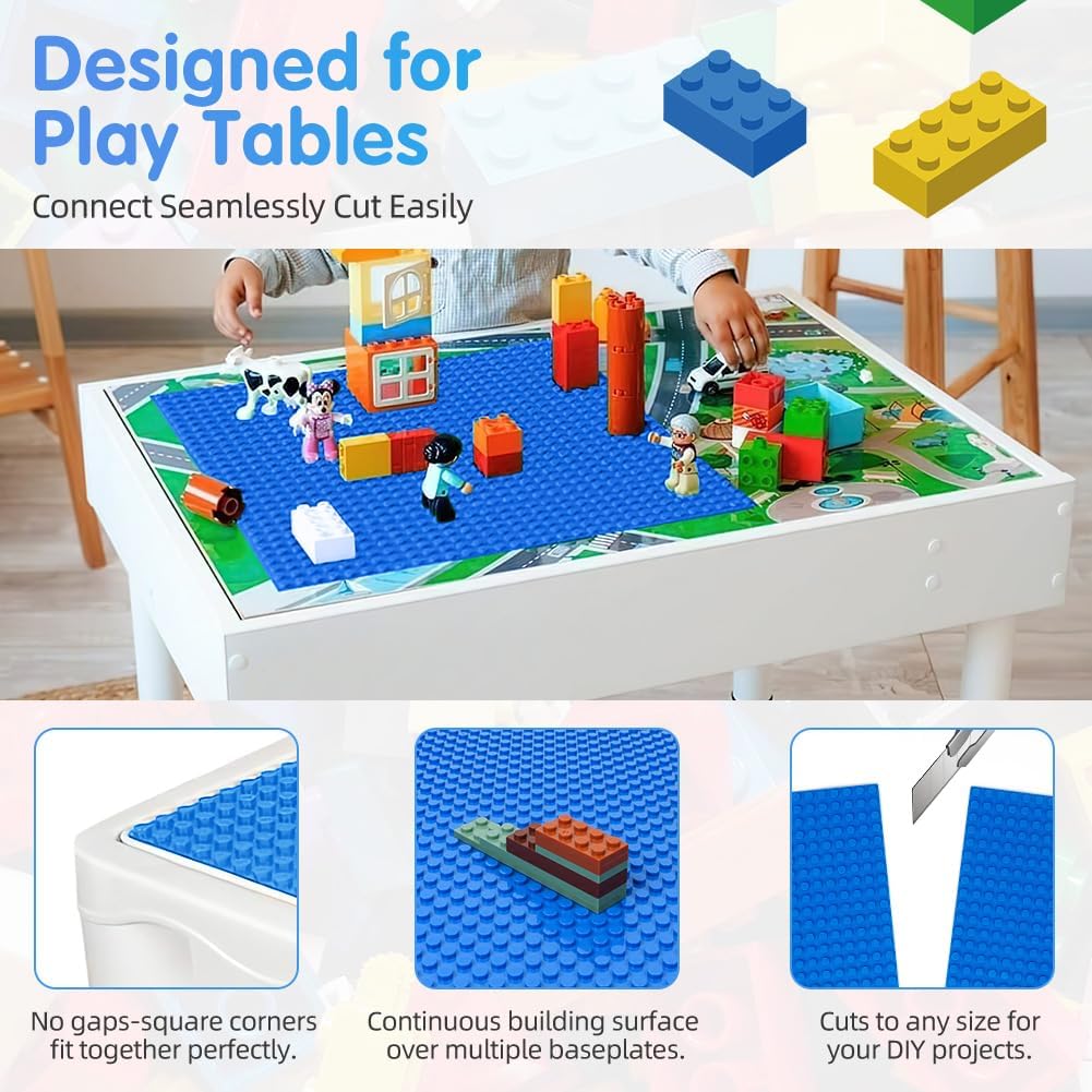 Thumbnail 4 de HOTUT Classic Baseplates 12-Pack 32x32 Stud Square Building Base (10x10 inch) – Grey/Green/Blue
