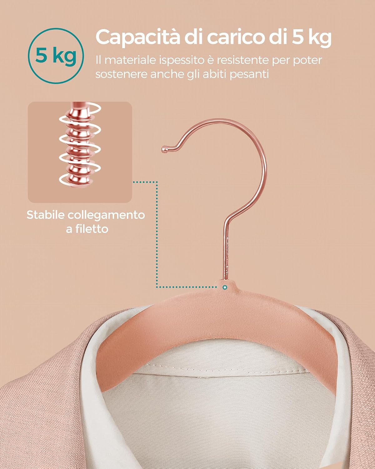 Detalle de SONGMICS Grucce Velluto 30 pezzi 41,5 cm