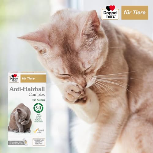 Detalle de Doppelherz für Tiere Anti-Hairball Complex für Katzen – cremige Licks gegen Haarballen