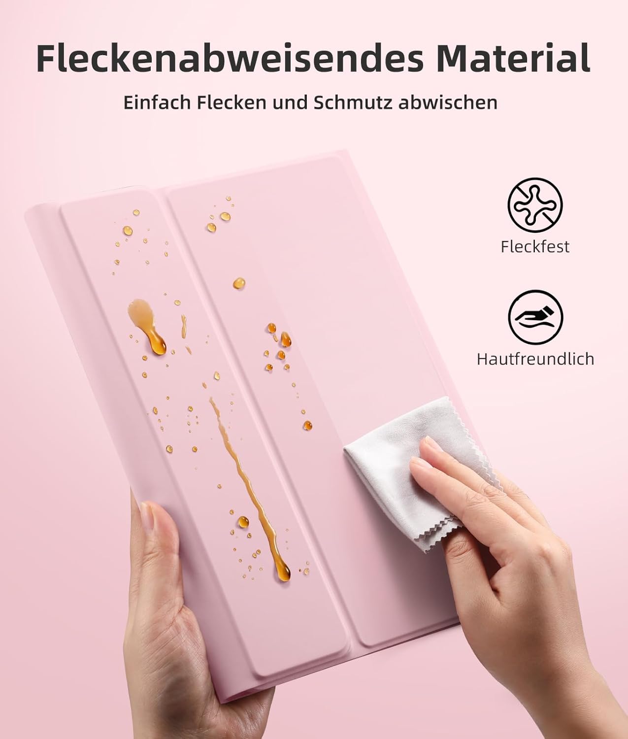 Thumbnail 5 de Vobafe Hülle mit Tastatur für Samsung Galaxy Tab A11+ Plus (11 Zoll, 2025) & Tab A9+ Plus (11 Zoll, 2023) – QWERTZ, beleuchtet, abnehmbar, Rosa