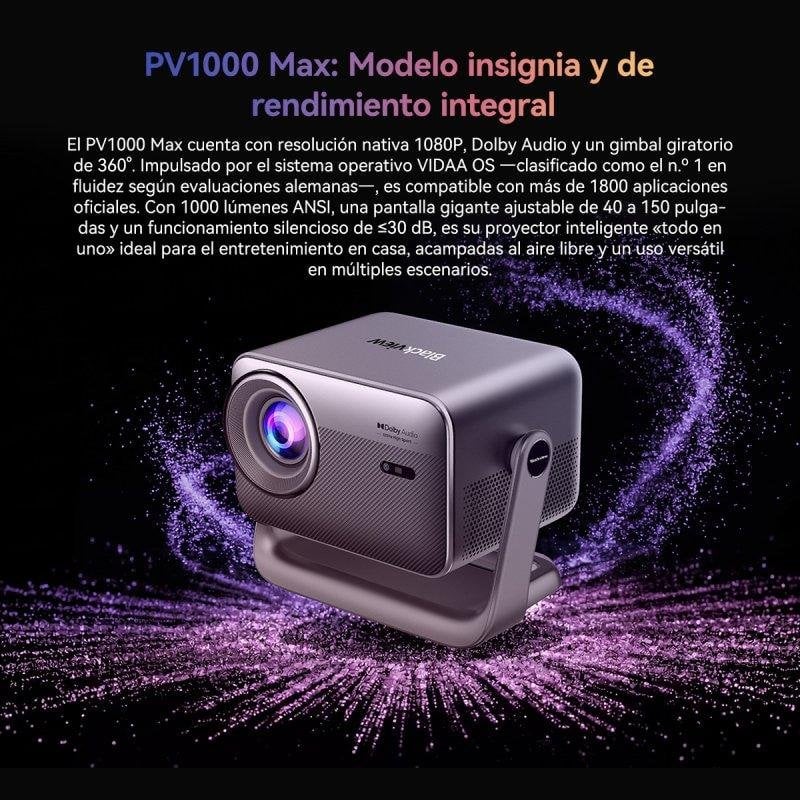 Detalle de Proyector Blackview PV1000 Max: cine en casa portátil con HDR10 y VIDAA OS