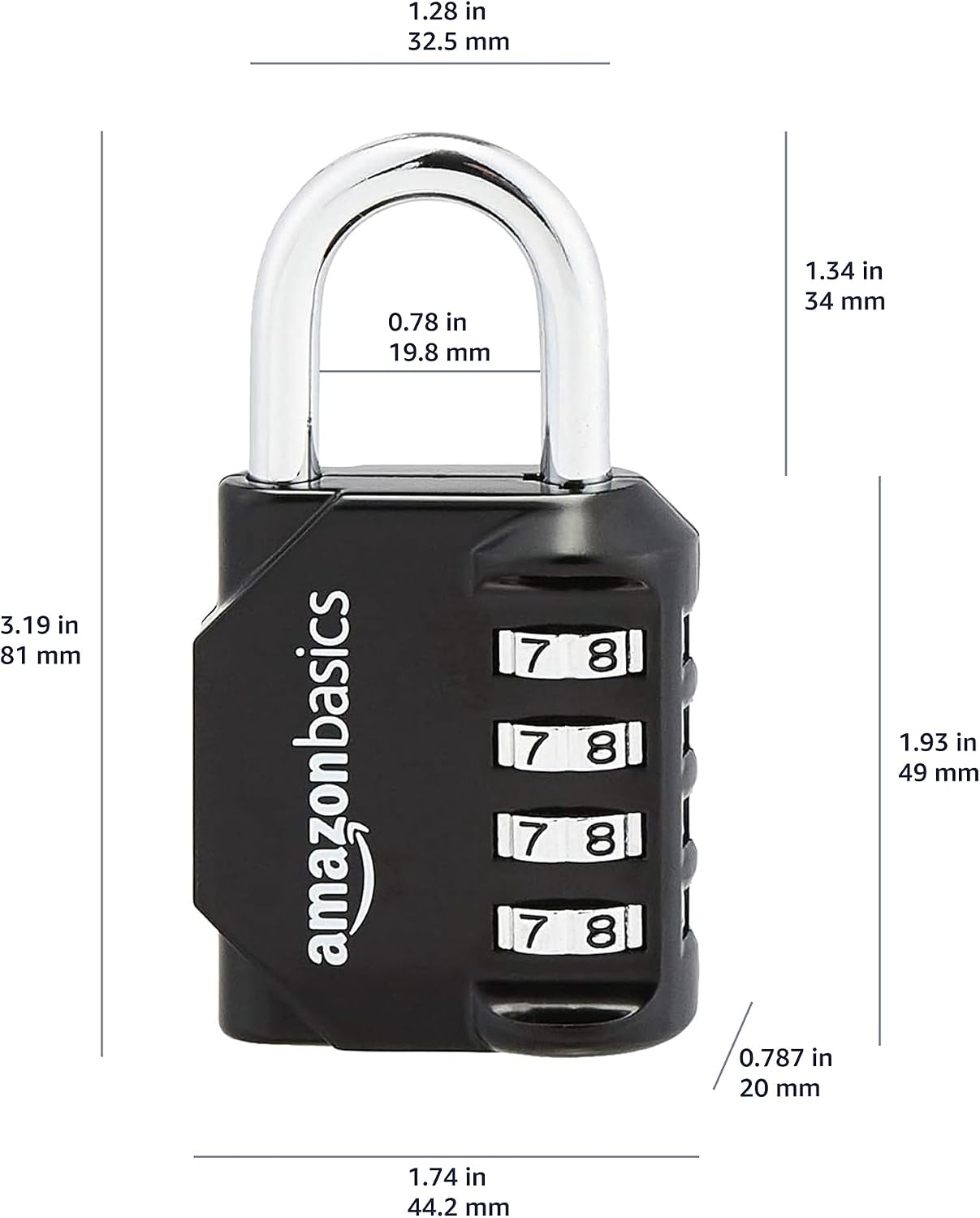 Detalle 2 de Amazon Basics AB-PL111 Candado de combinación