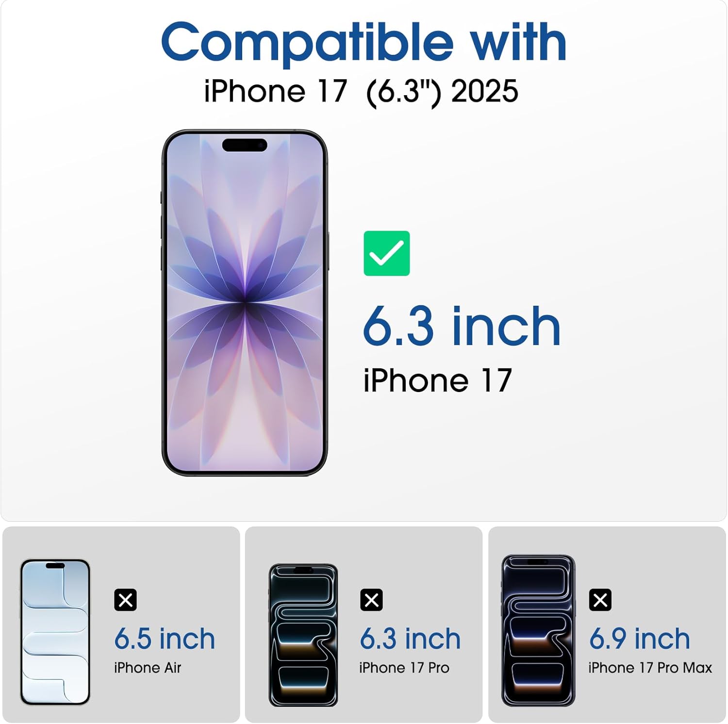 Thumbnail 1 de amFilm OneTouch Screen Protector for iPhone 17 6.3" 2+2 pack