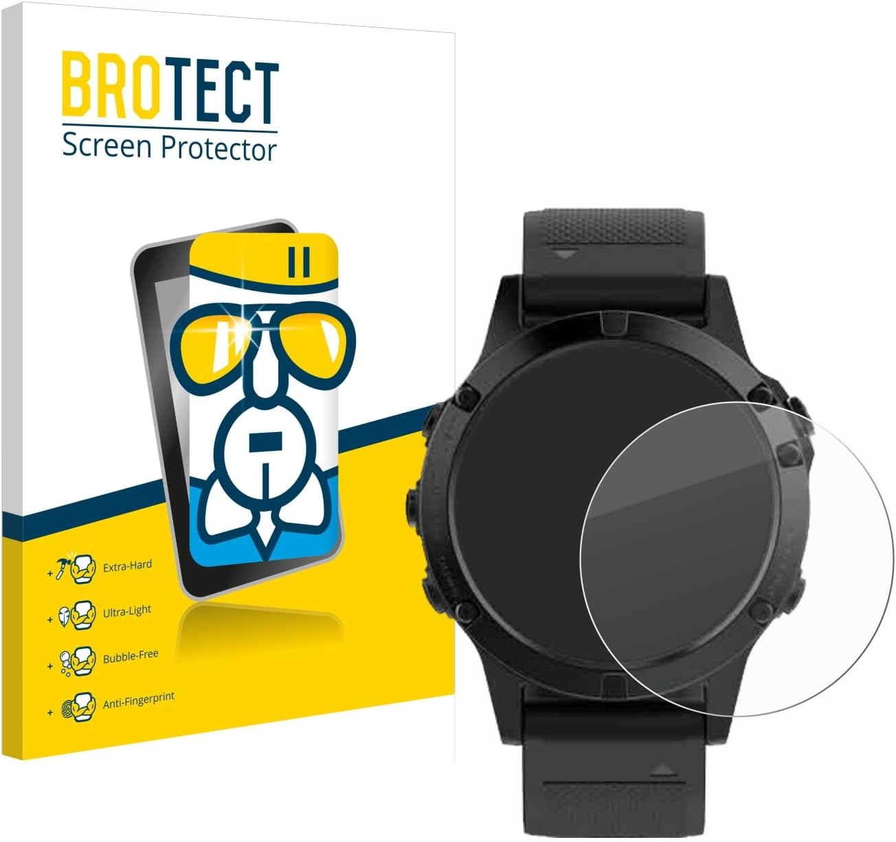 Thumbnail 6 de brotect Glass Screen Protector Film for Garmin fenix 5 / 5 Plus (47 mm) — 3 Pack