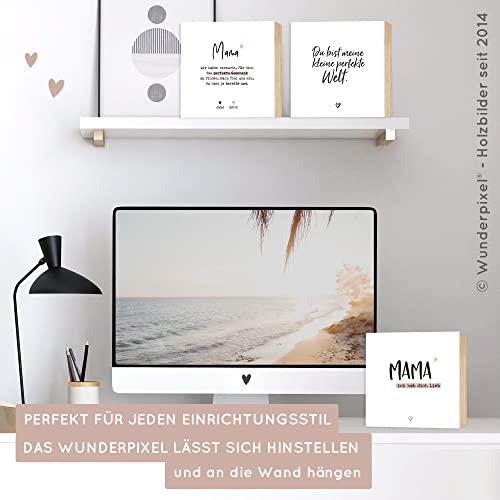 Thumbnail 6 de Wunderpixel Holzbild Geschenk Mama – Ich hab Dich lieb, 15x15x2 cm, echtes Foto auf Birkenholz, Aufsteller oder Wandbild