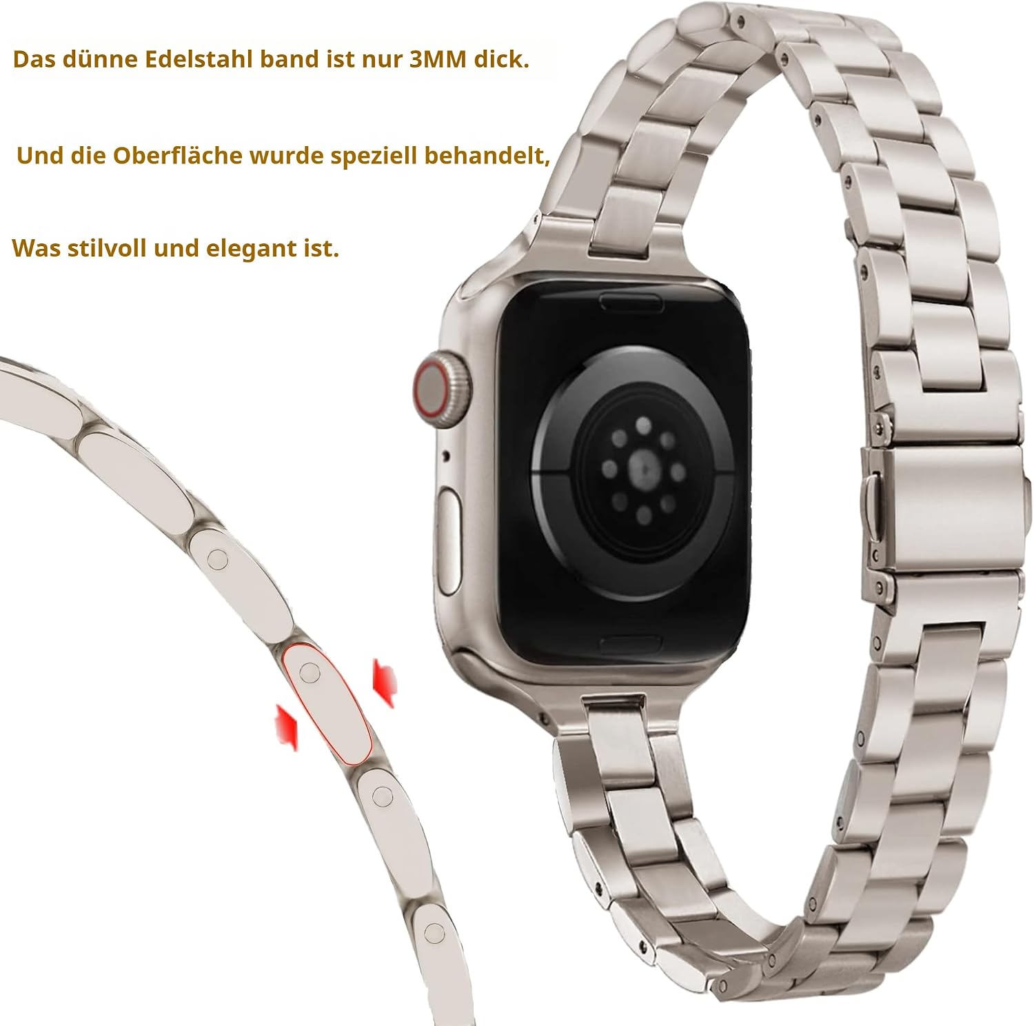 Thumbnail 5 de Apple Watch Schlankes Metallarmband 38–46 mm