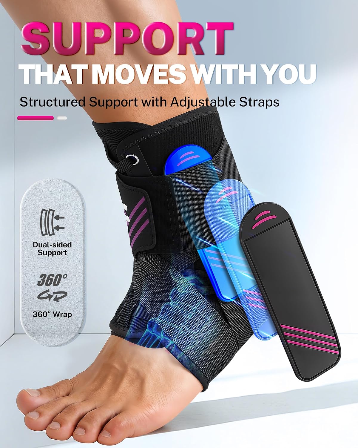 Detalle de Fitomo 1.5mm Ultra-Thin Ankle Support: Slim, Breathable Recovery for Daily and Sports Use