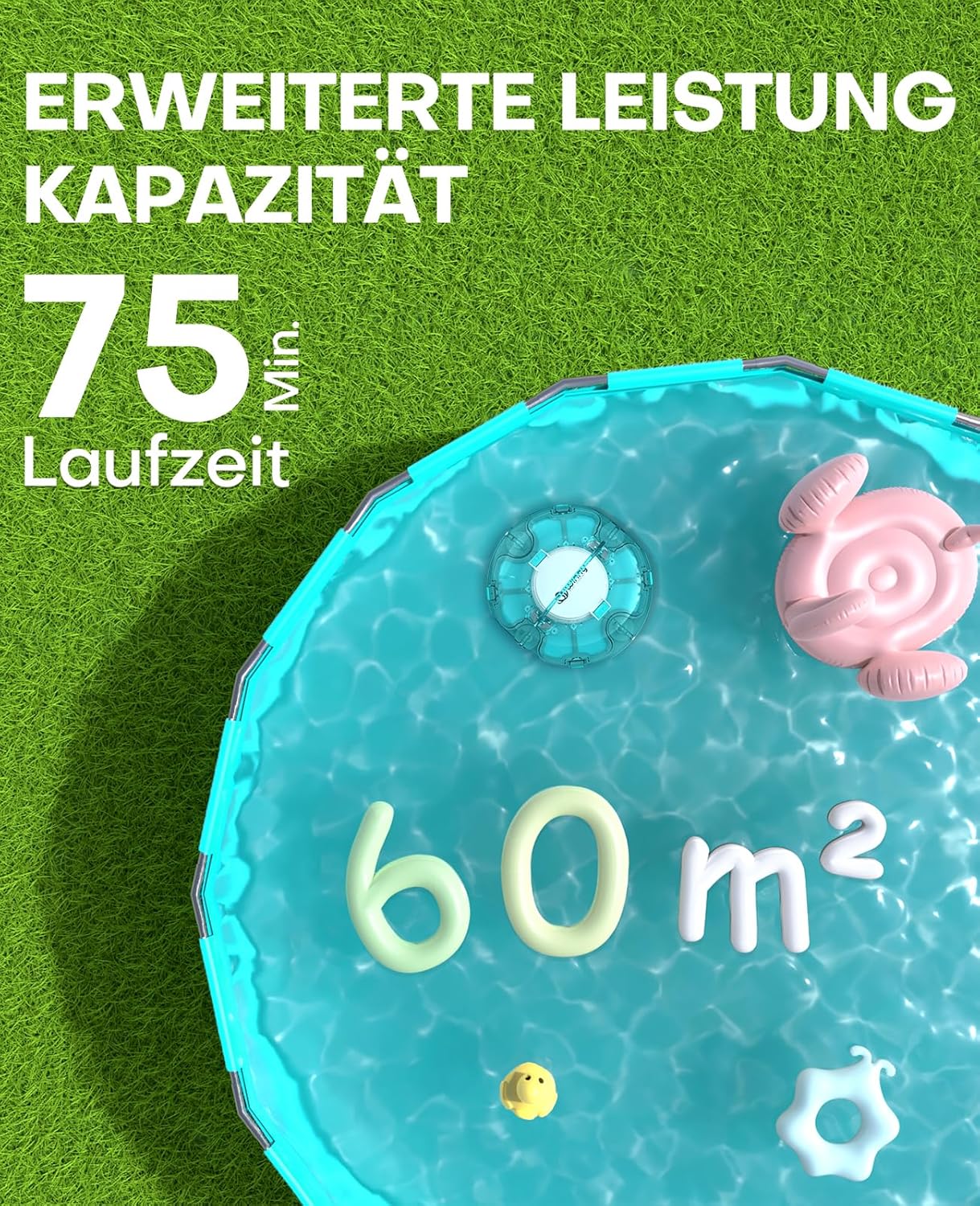 Detalle 2 de WINNY POOL CLEANER Winny 200 Poolroboter – kabellos, Akku, 75 Min Laufzeit, geeignet für Aufstellpools bis 60 m²