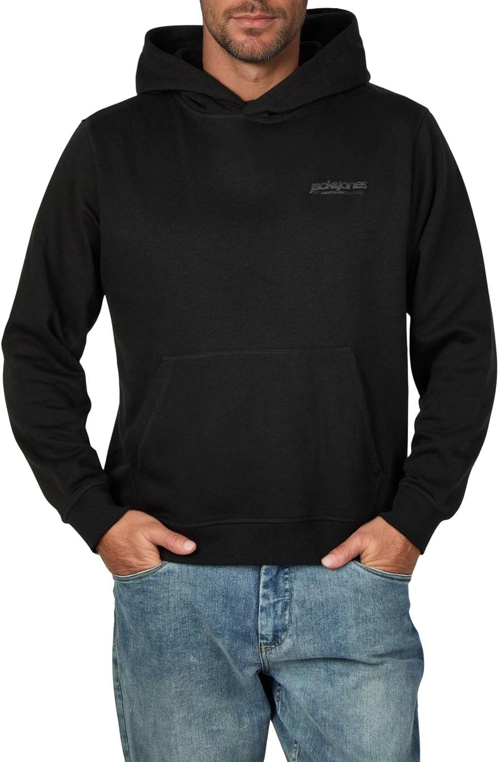 Thumbnail 6 de Jack & Jones Herren- Hoodie im Relaxed Fit mit Print (JWHINTERLUDE) – Baumwollmischgewebe in Schwarz, Grau, Grün & Beige