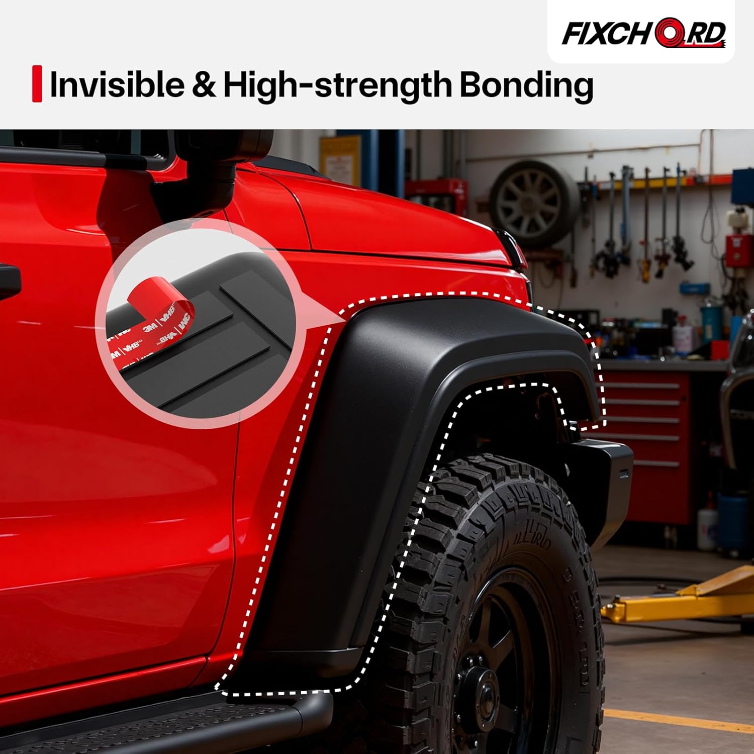 Thumbnail 2 de FIXCHORD Double Sided Tape Heavy Duty: Extra Strong Adhesive, Waterproof Foam Mounting Tape (Black, 15.4FT × 0.98IN)