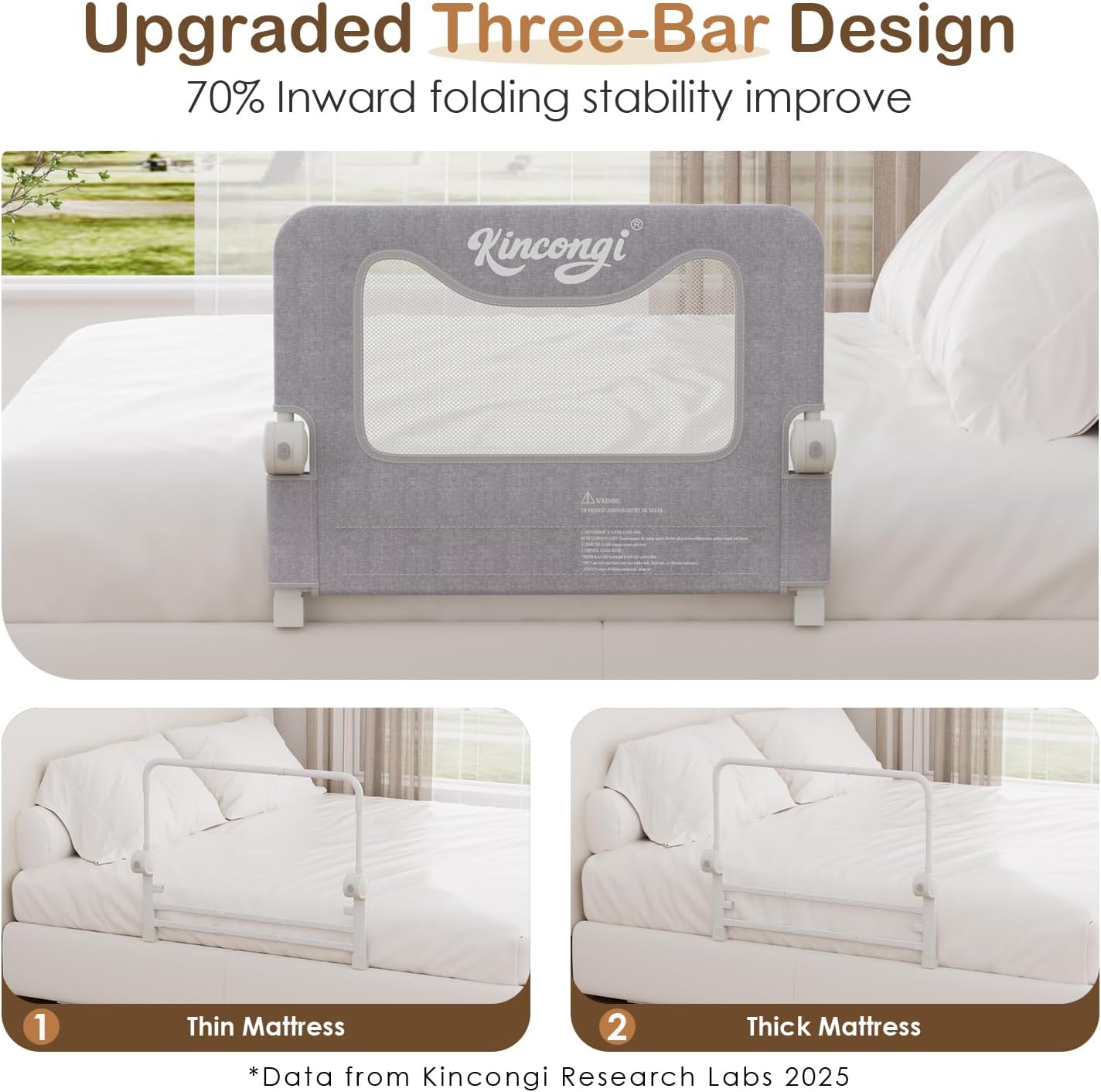 Detalle de Kincongi Toddler Bed Rail, 32-Inch