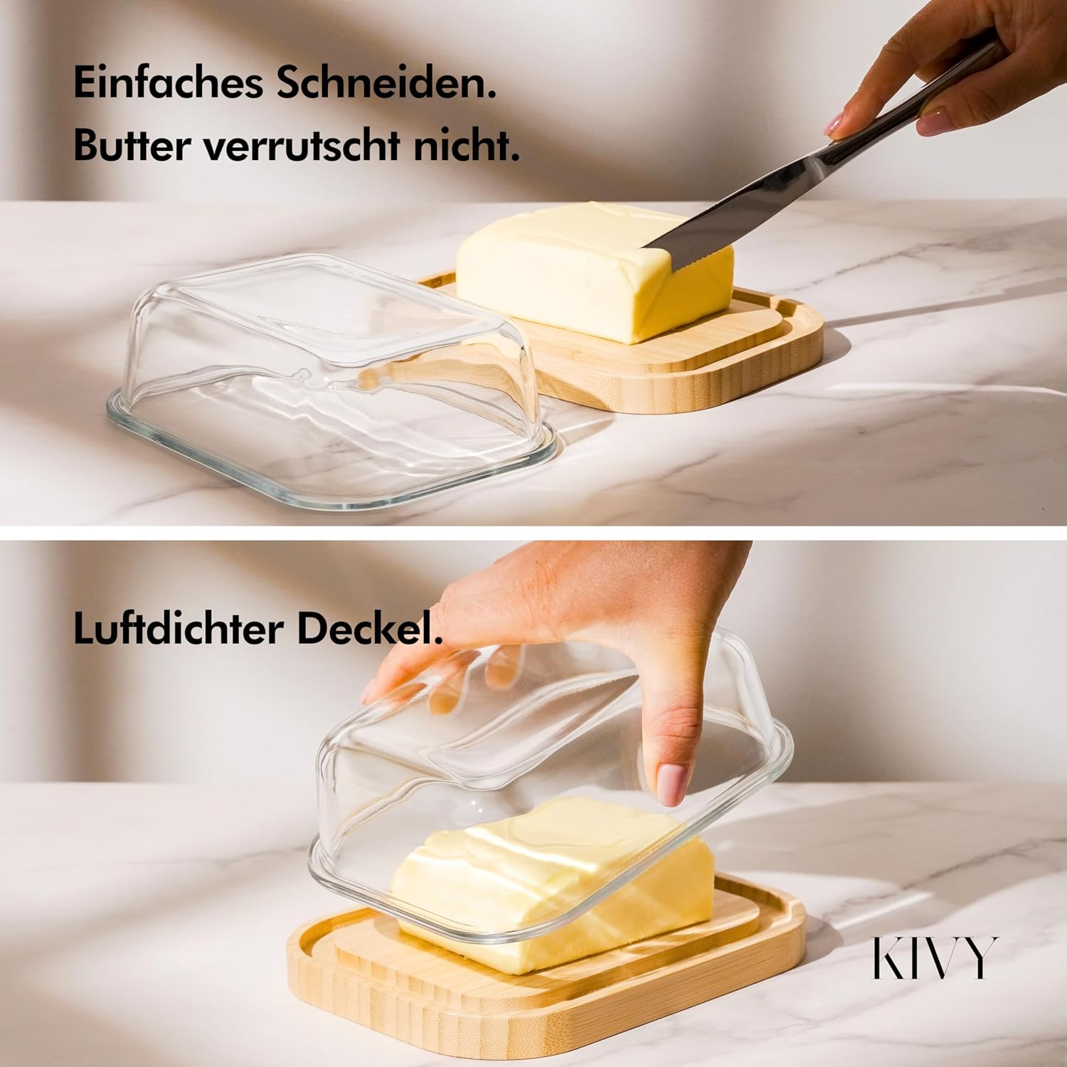 Detalle de KIVY Butterdose Glas 250 g 🧈