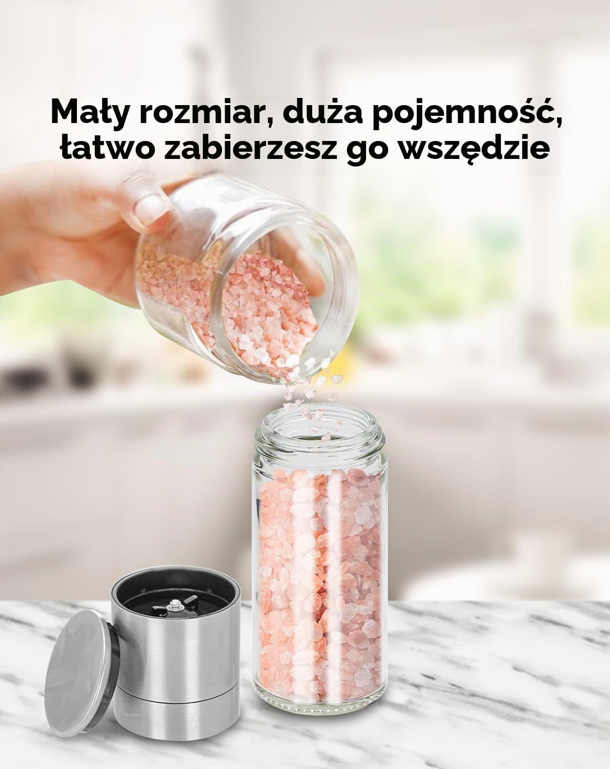 Detalle 2 de WallEgo YC-YMQ-XS – ręczne młynki do soli i pieprzu, ceramiczny mechanizm, 2 szt.