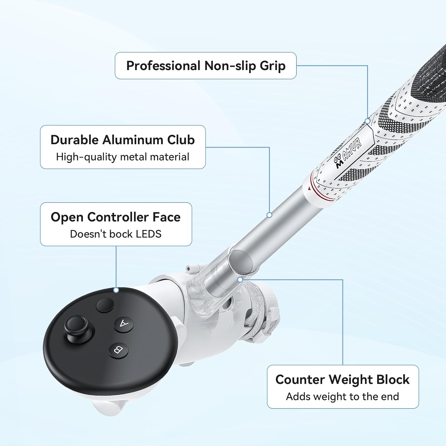 Thumbnail 5 de AMVR Golf Club Attachment for Meta Quest 3S/Quest 3 — Non-Slip Grip with Extended Swing