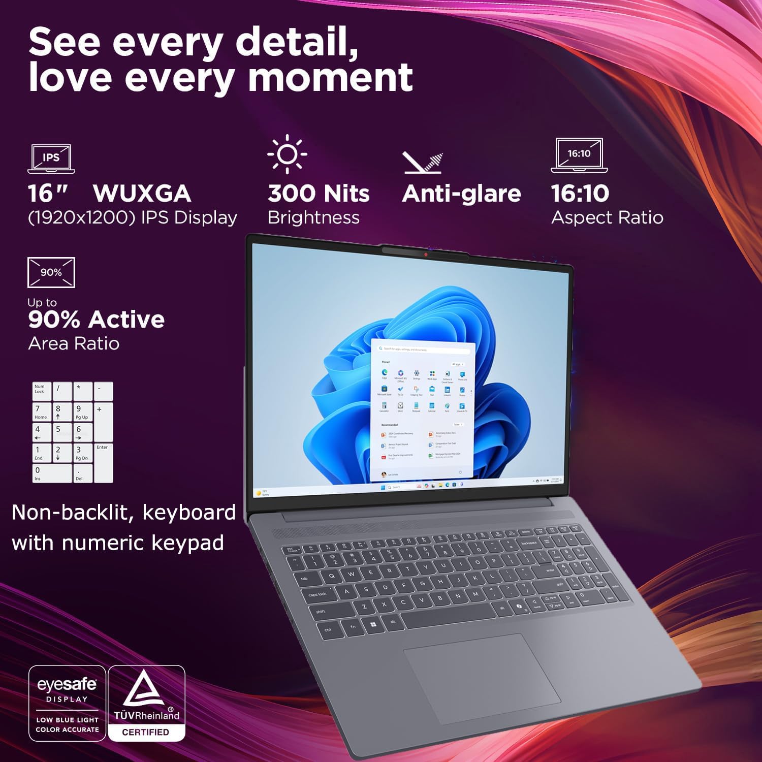 Detalle de Lenovo 16-inch laptop