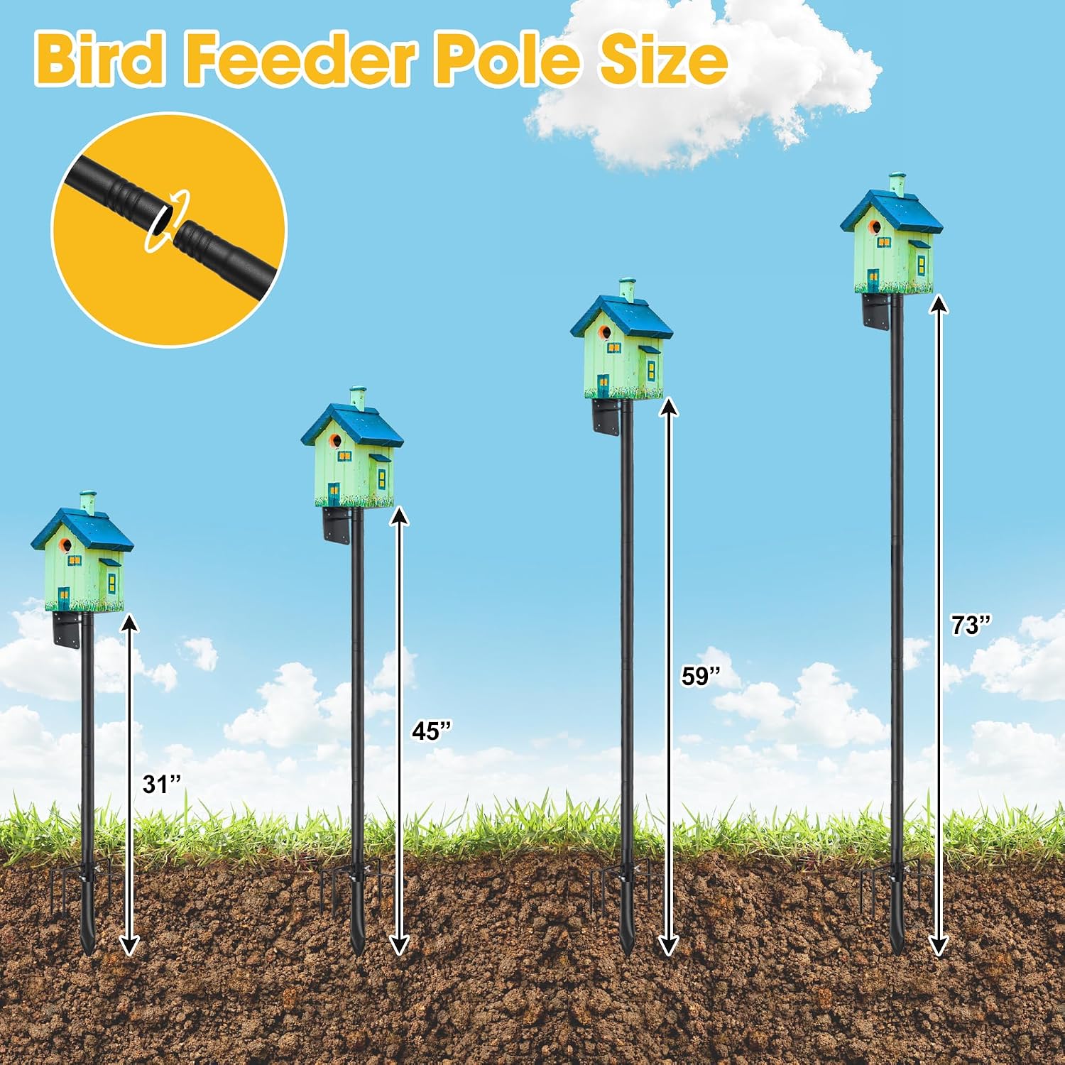 Detalle 1 de Bird Feeder Pole 72 Inch